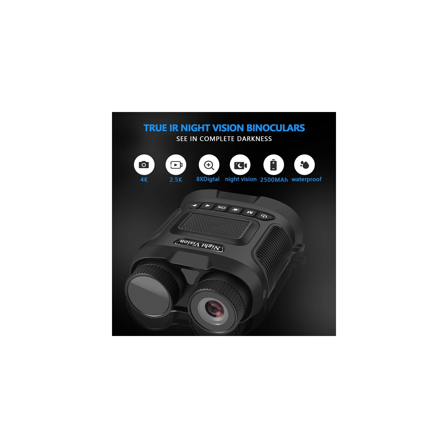 High-definition and high-power digital infrared night vision device, outdoor binocular imaging telescope, infrared night vision full-color imager -