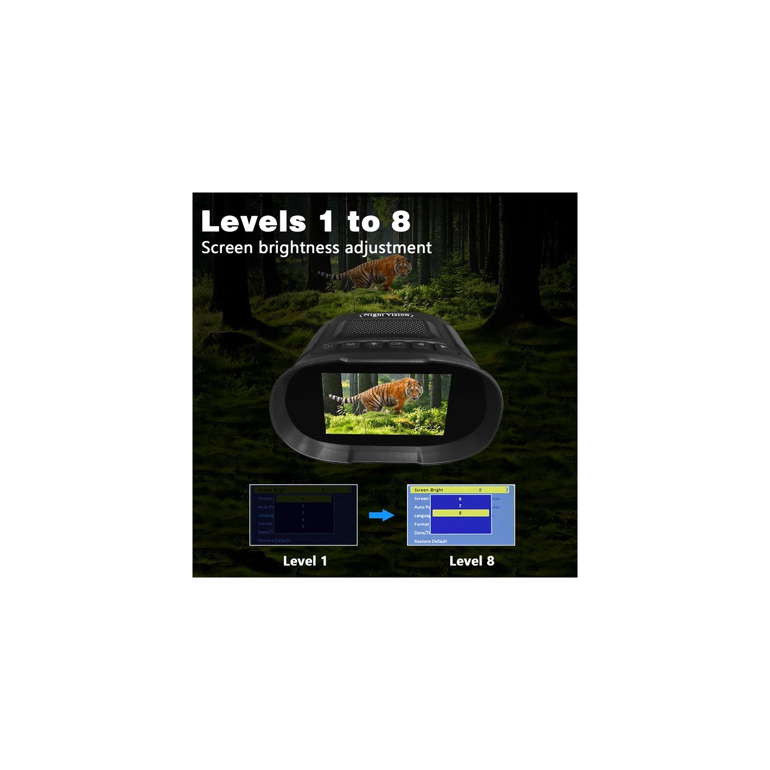 High-definition and high-power digital infrared night vision device, outdoor binocular imaging telescope, infrared night vision full-color imager -