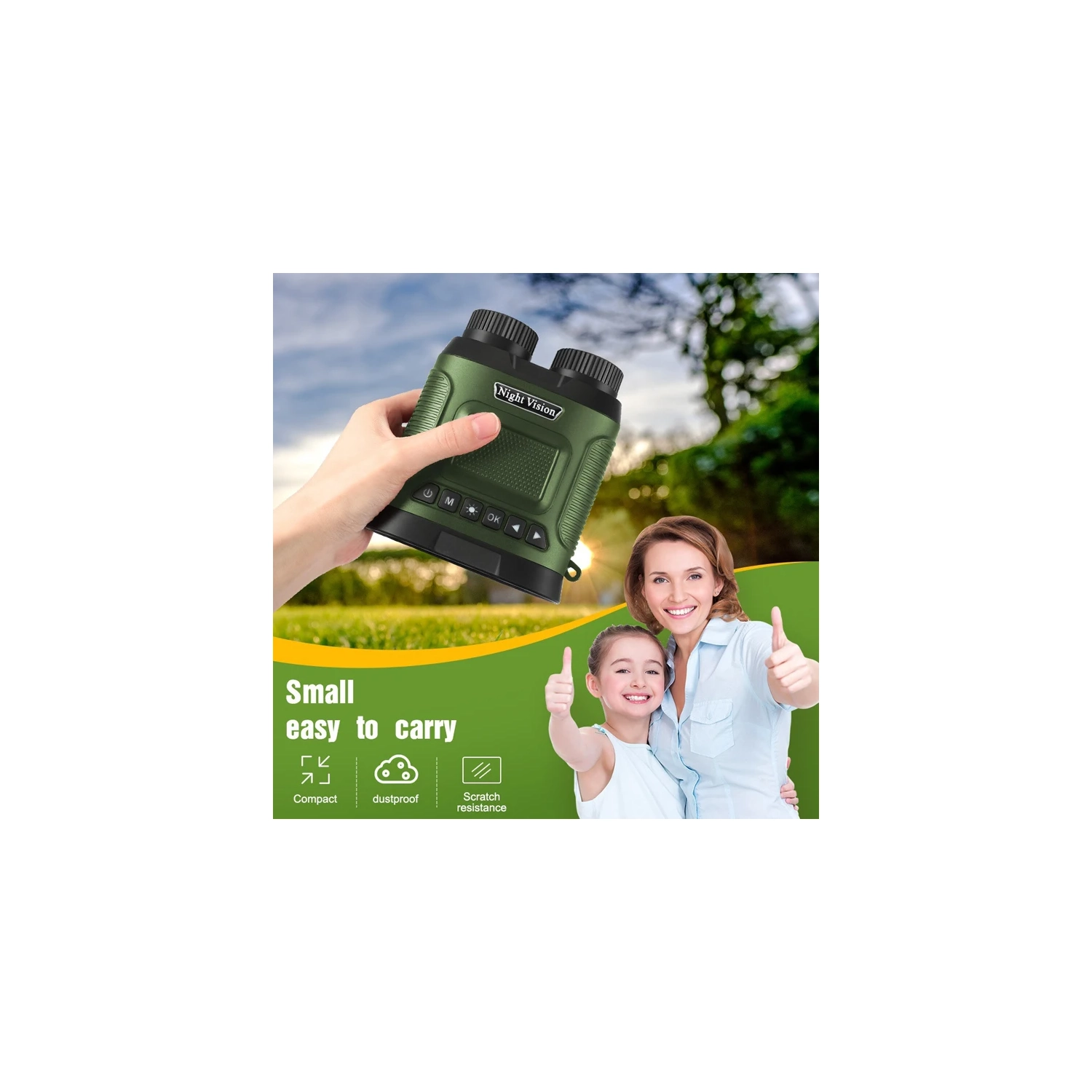 High-definition and high-power digital infrared night vision device, outdoor binocular imaging telescope, infrared night vision full-color imager -