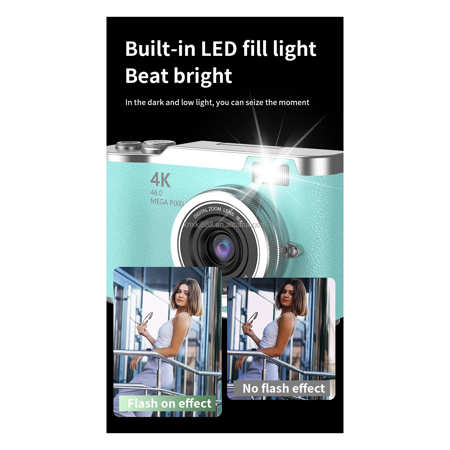 New LK007 high-pixel dual-camera selfie retro digital camera for students on campus, ccd built-in LED light purple [32G + card reader + Android