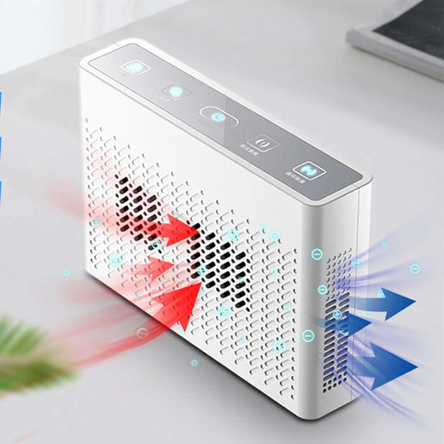 Home Ozone Air Purifier with Negative Ion Generator - Kills 99.94% of Bacteria, Removes Odors/Mold/Allergens, USB Powered, Suitable for Small Spaces