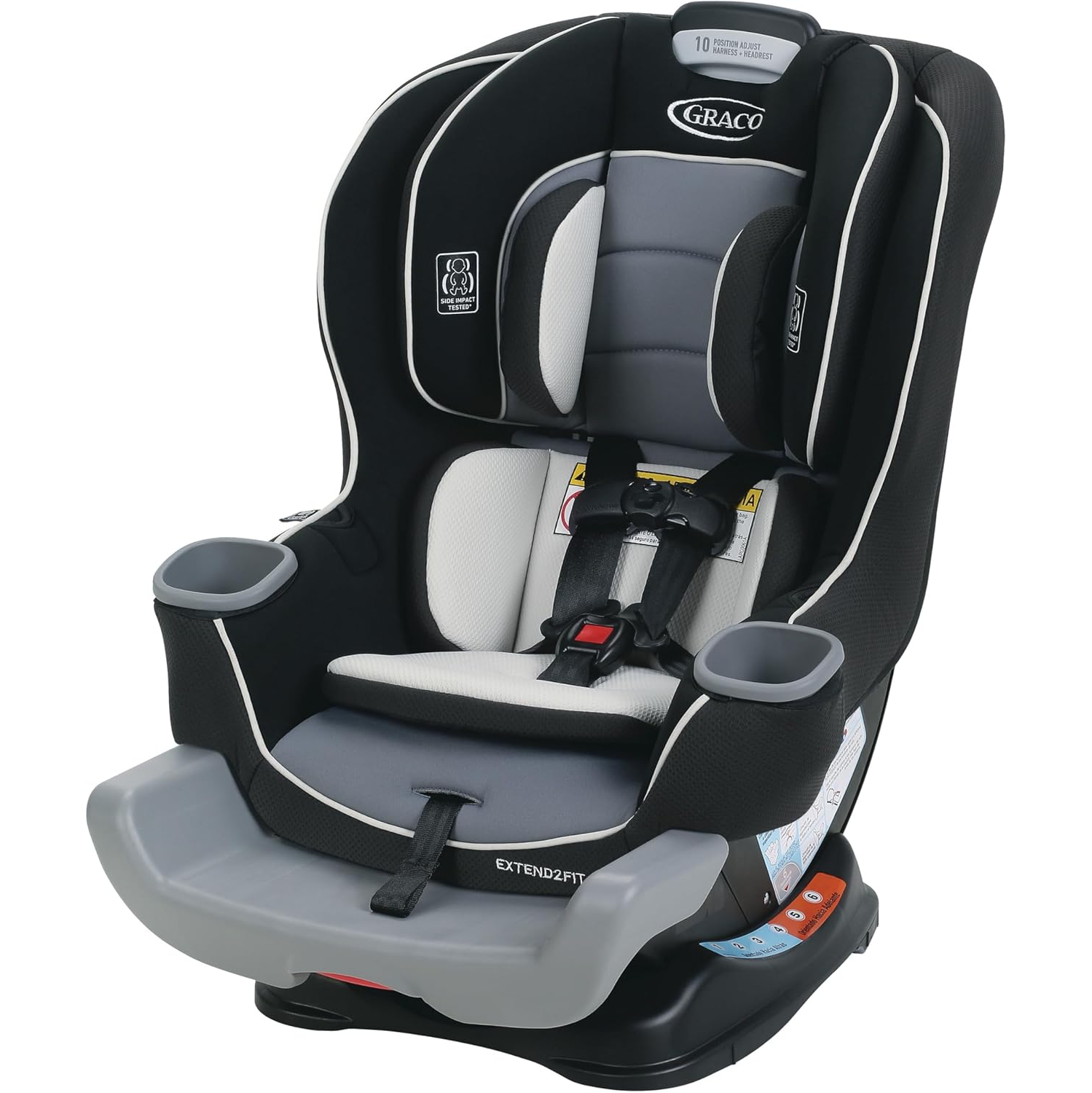 Graco Extend2Fit Convertible Car Seat, 2-in-1 Forward & Rear-Facing Baby Car Seat, 1.8-30 kg, Gotham
