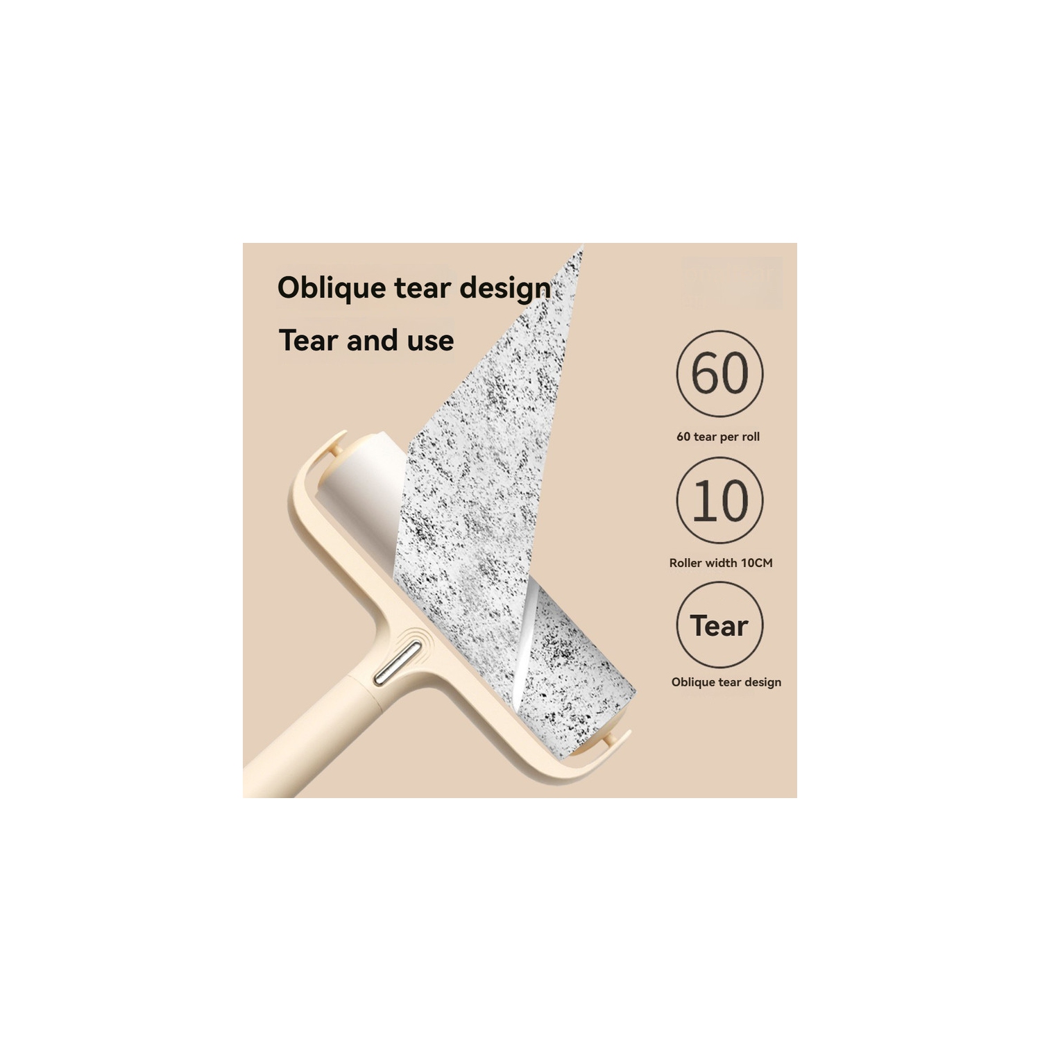 Epilator tearing roller, hair remover, hair removal and sticky roller, pet hair shaver - 24CM white