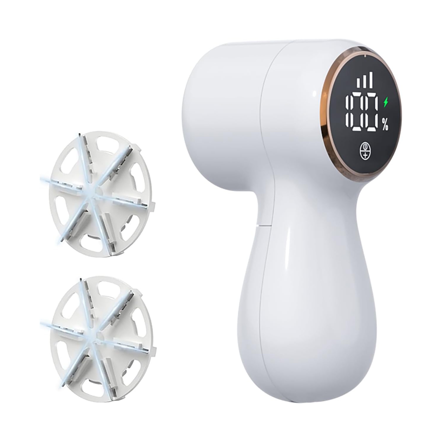 Rasoir à tissu rechargeable avec écran LED et épilateur électrique, 3 vitesses, rasoir-chandail pour enlever les peluches - blanc