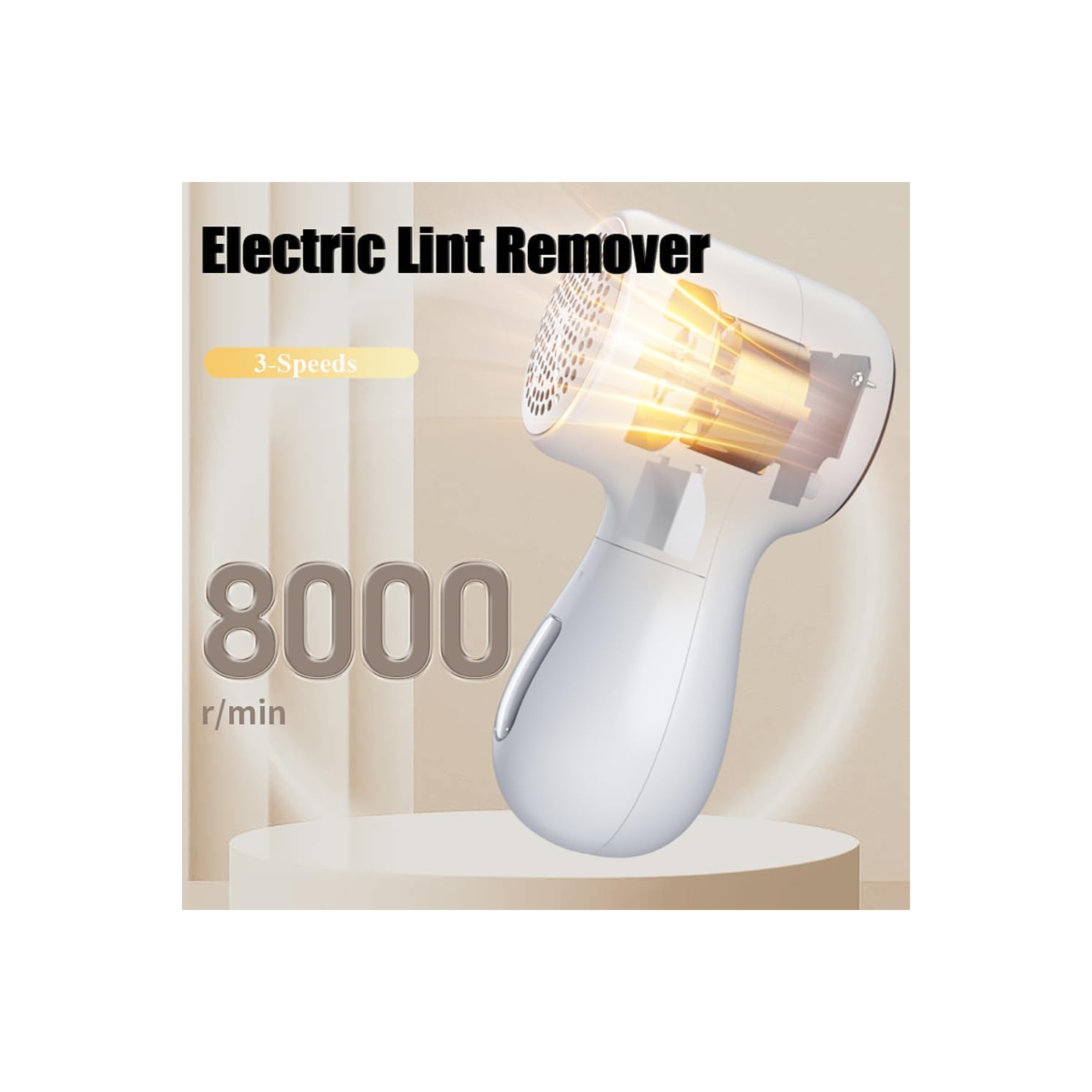 Rasoir à tissu rechargeable avec écran LED et épilateur électrique, 3 vitesses, rasoir-chandail pour enlever les peluches - blanc