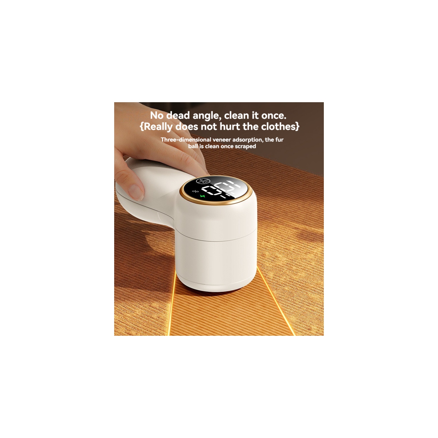 Rasoir à tissu rechargeable avec écran LED et épilateur électrique, 3 vitesses, rasoir-chandail pour enlever les peluches - blanc