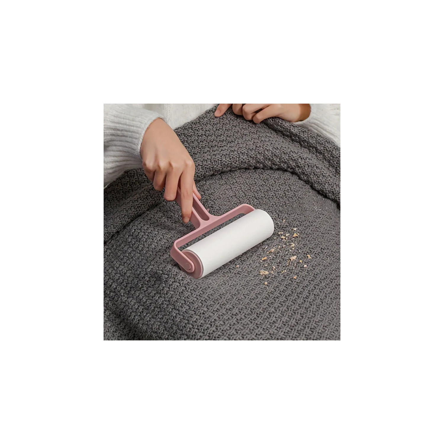 Roller hair remover tear-off type hair roller sticky dust paper roller brush sticky hair brush pet hair removal brush - pink + 5 rolls of paper