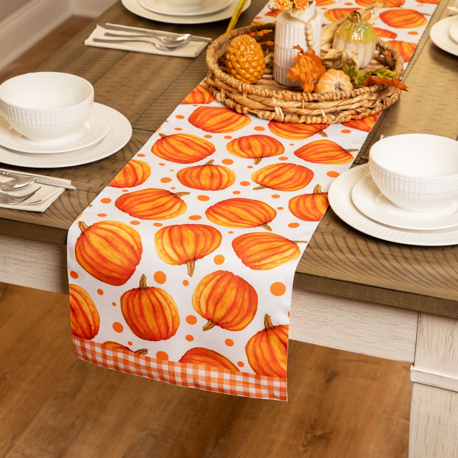 Chemin de table rectangulaire de Pumpkins - 72&nbsp;po