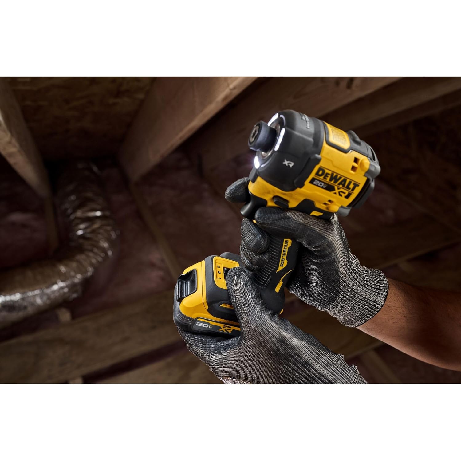 Tournevis à percussion hydraulique silencieux sans fil DeWALT 20&nbsp;V MAX XR 1/4, outil seul