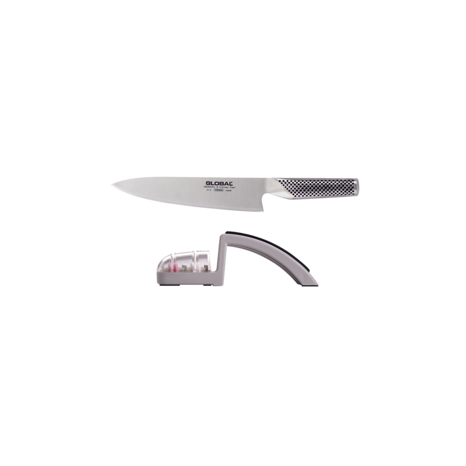 GLOBAL Knife & Sharpener Set 2pc