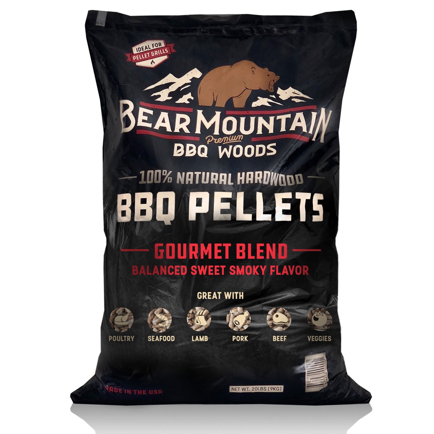Bear Mountain – Granules de fumoir Gourmet Blend en bois dur entièrement naturel FB99, 40&nbsp;lb