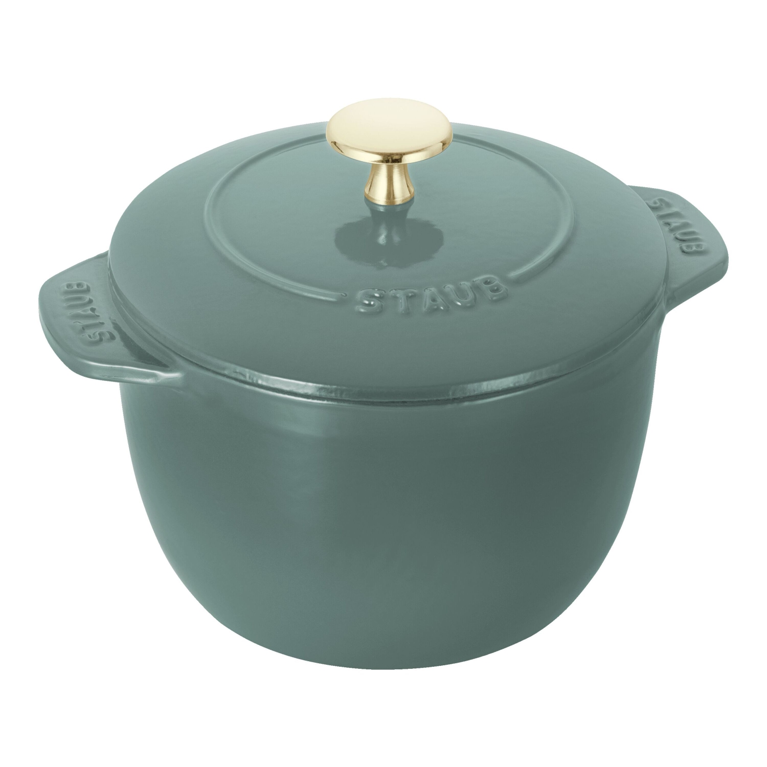 STAUB – Cocotte à riz ronde en fonte La Cocotte 1,75&nbsp;L, eucalyptus