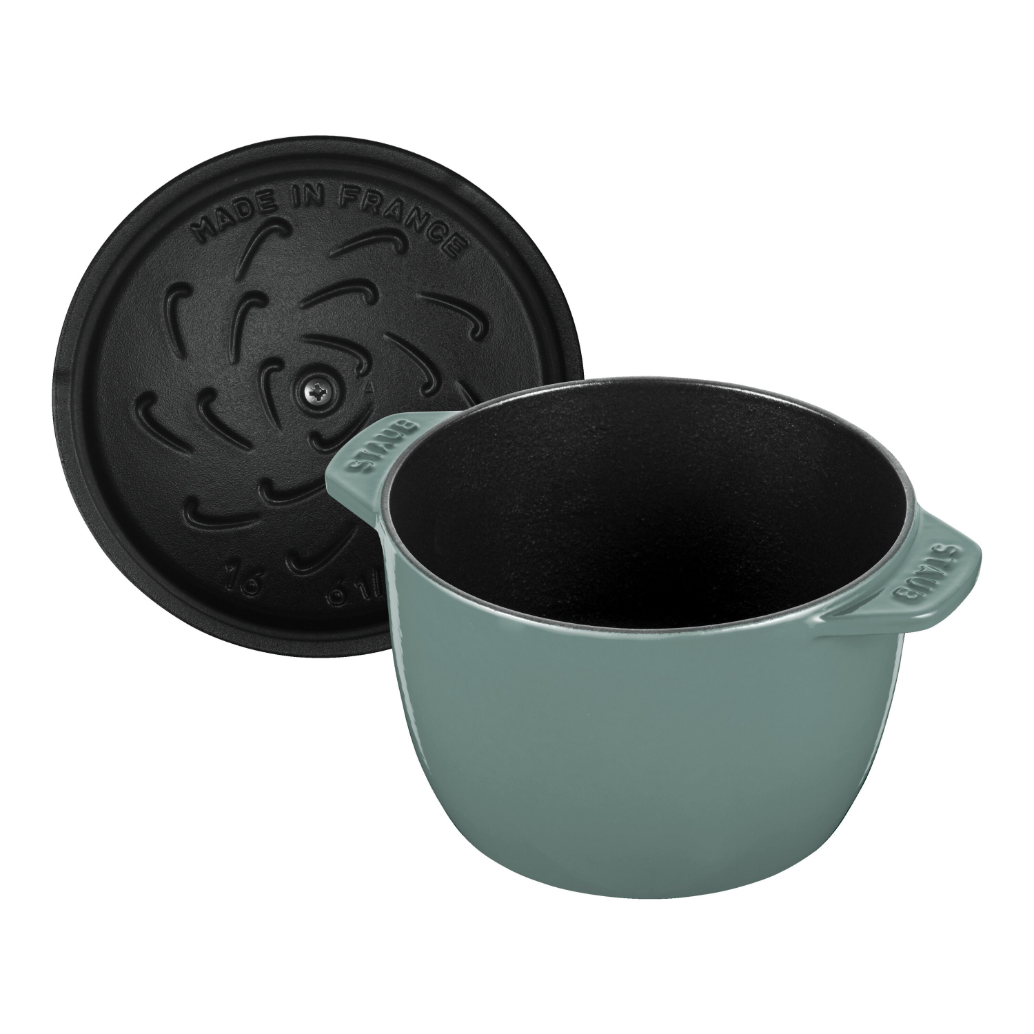 STAUB – Cocotte à riz ronde en fonte La Cocotte 1,75&nbsp;L, eucalyptus