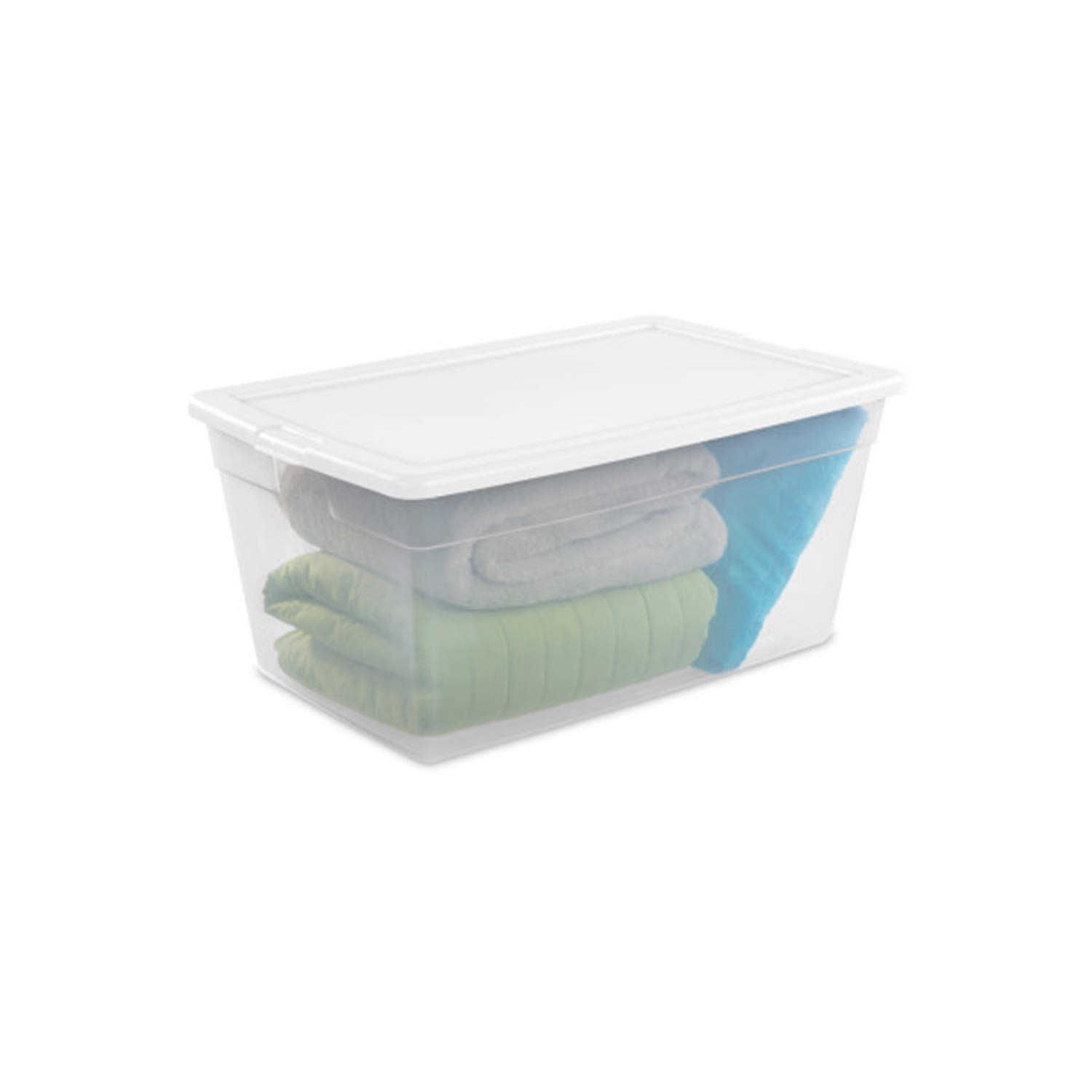 Sterilite 90 Quart Storage Box Container with Clear Base & White Lid,