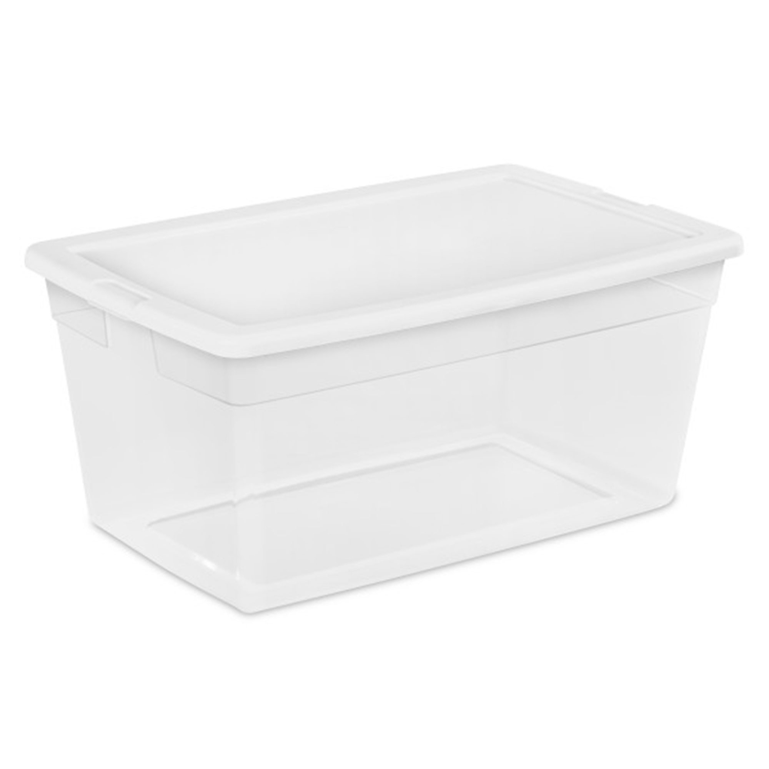 Sterilite 90 Quart Storage Box Container with Clear Base & White Lid,