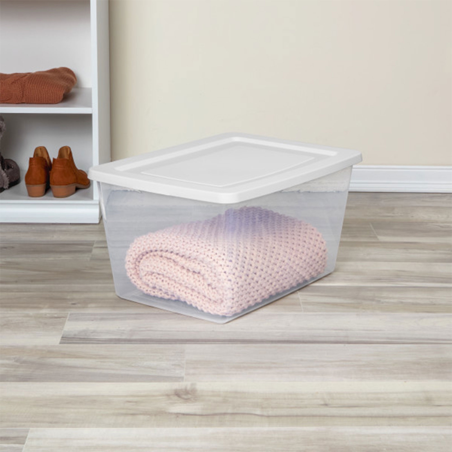 Sterilite 58 Qt Storage Box, Stackable Plastic Container, Home Organizer, 8 Pack