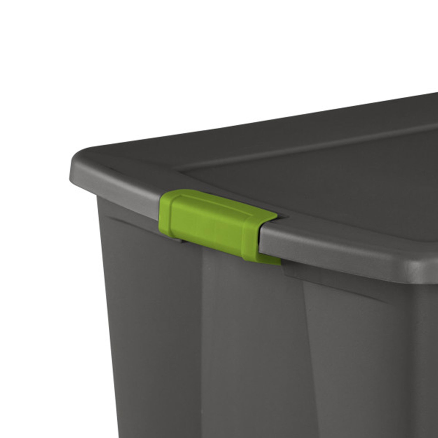 Sterilite Large 45 Gal Wheeled Latching Storage Bin Tote, Gray/Green