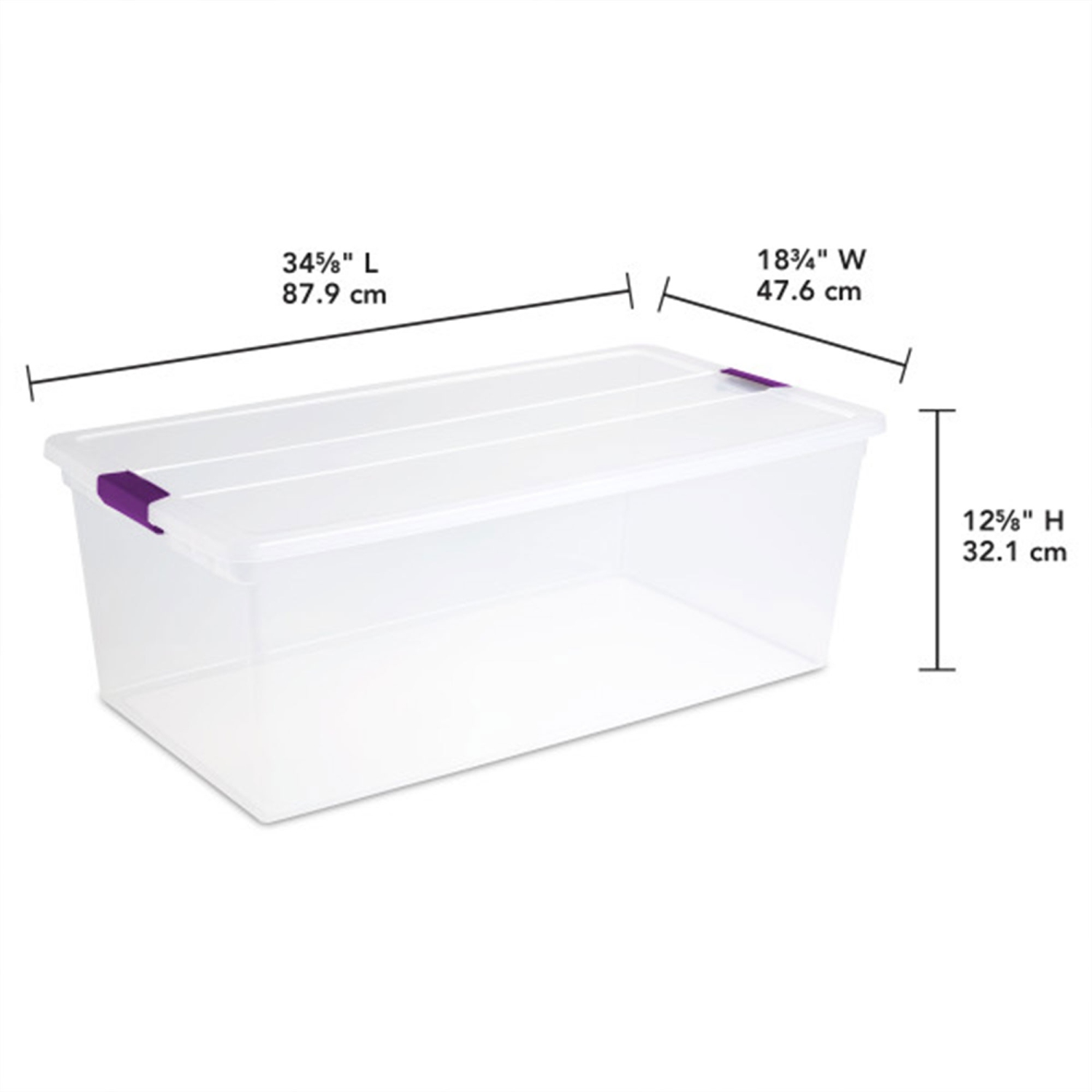 Sterilite 110&nbsp;Qt – Boîte de rangement à loquet ClearView, bac empilable avec couvercle, paq./8