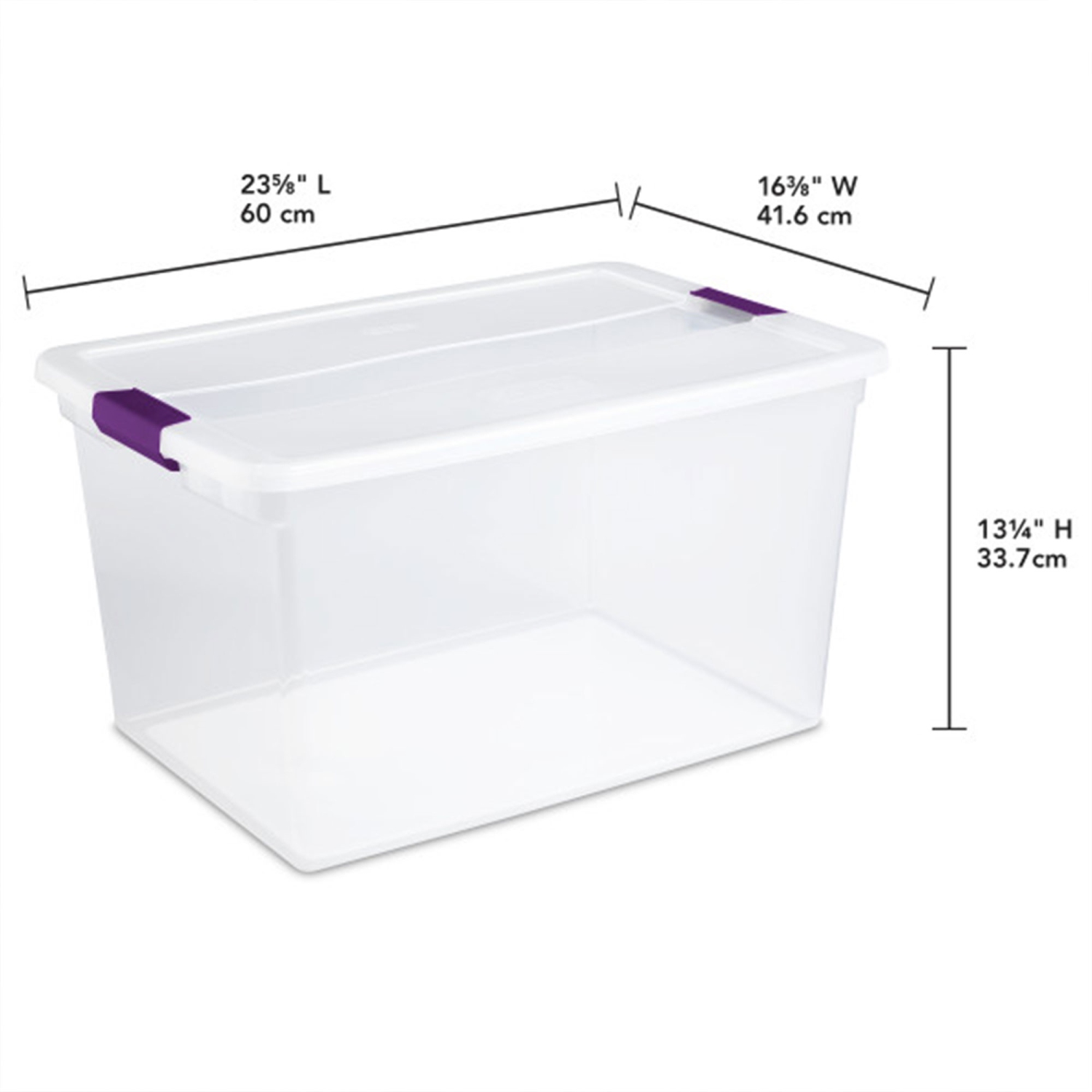 Sterilite 66 Quart ClearView Storage Tote Container with Latching Lid,