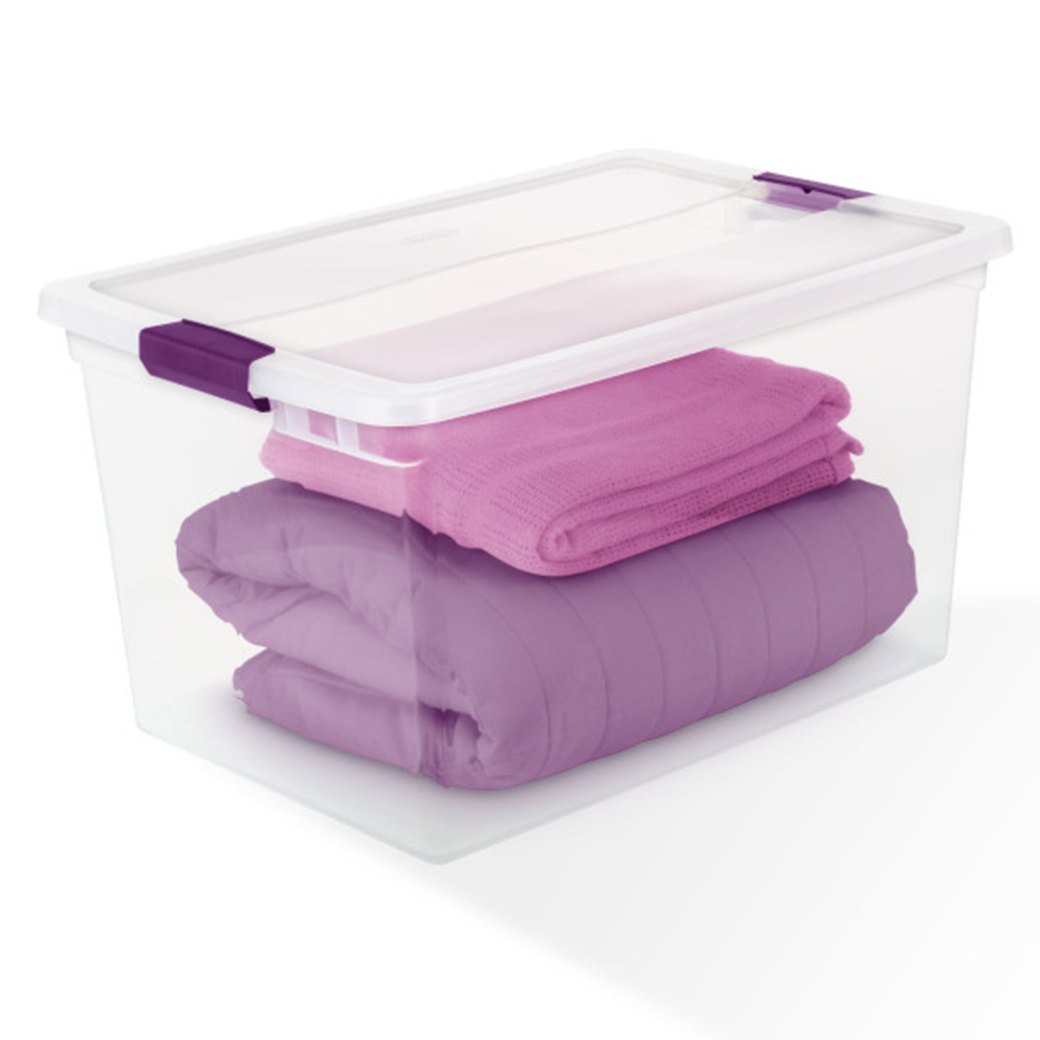 Sterilite 66 Quart ClearView Storage Tote Container with Latching Lid,