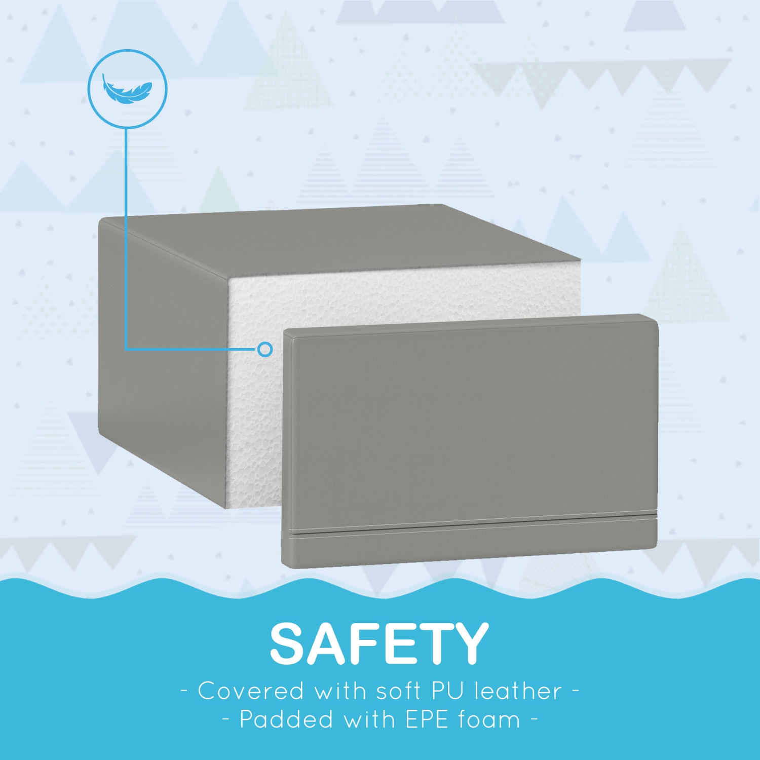 Qaba Kids Crawl and Climb Foam Play Set Toddler Nugget 2-Piece Interactive Set for Climbing, Crawling, Sliding Play Zone for Baby Preschooler 1-3