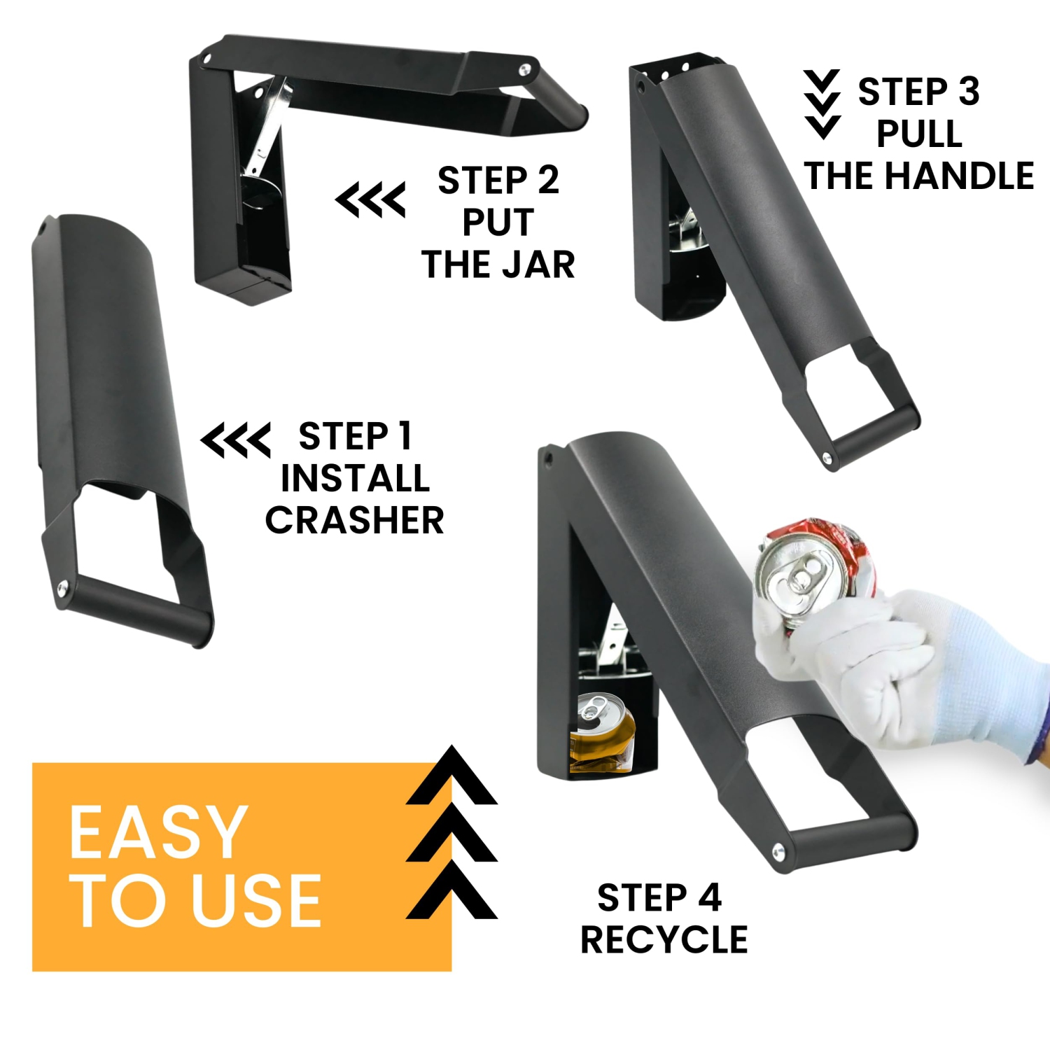 Wall Mounted Can Crusher Aluminum Can Smasher for Recycling Heavy Duty Crushers for Seltzer Soda Beer Plastic Bottle Smasher