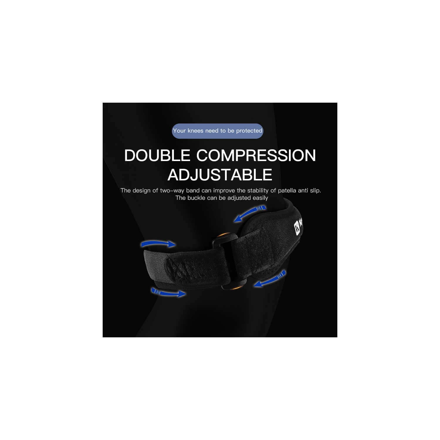 Patella Tendon Knee Strap 2 Pack, Knee Pain Relief Support Brace Hiking, Soccer, Basketball, Running, Jumpers Knee, Tennis, Tendonitis, Volleyball &