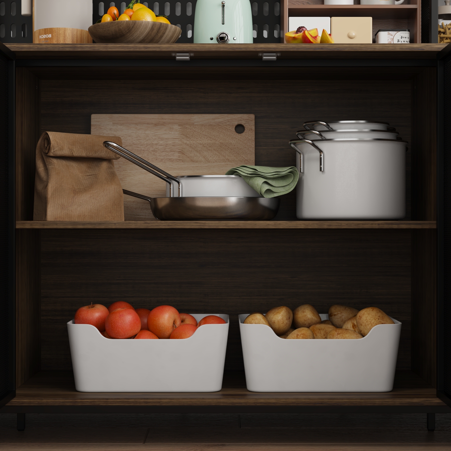 Famapy Rustic Industrial Kitchen Sideboard Buffet Cabinet with Hutch – Wood and Metal Storage Unit with Drawers, Cabinets