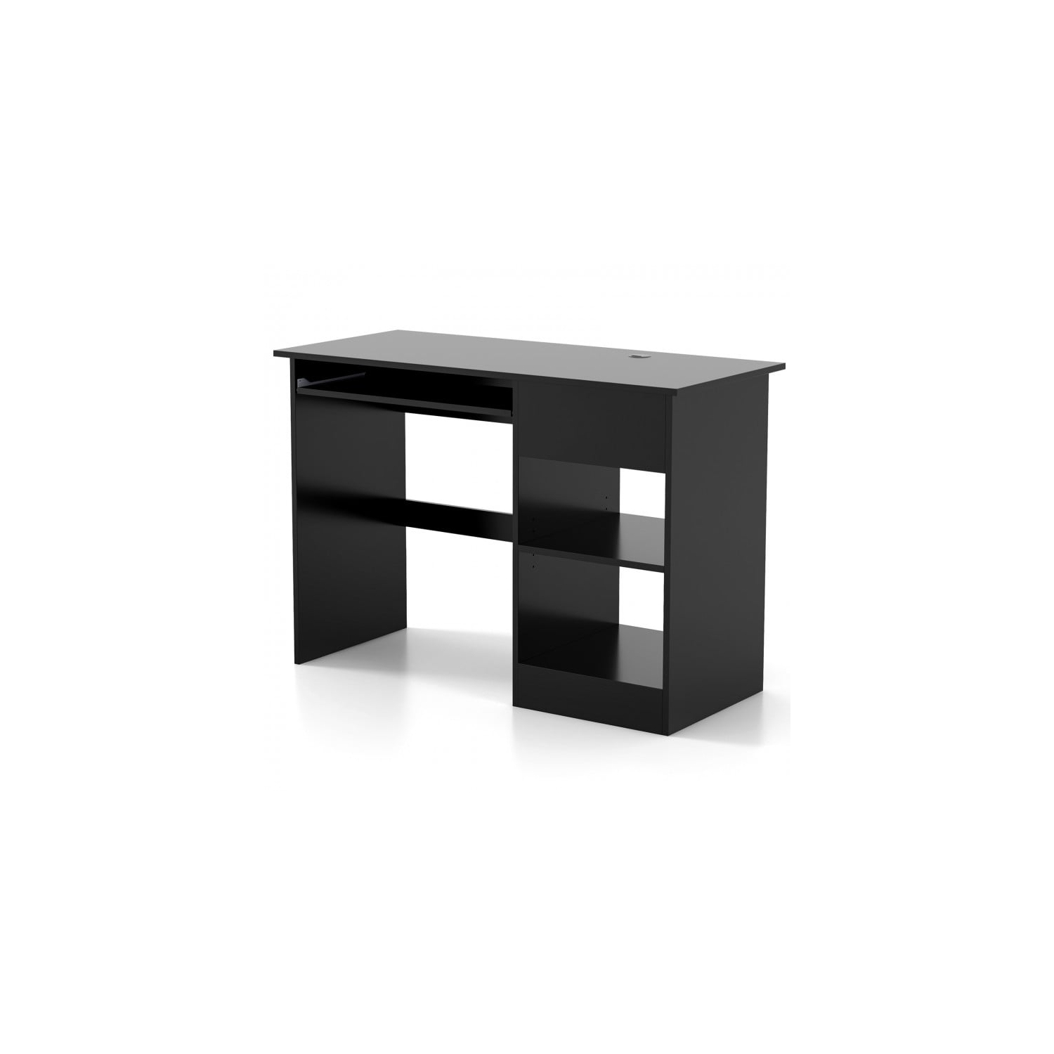 Wooden Computer Desk with CPU Stand, Spacious Workspace for Office or Home