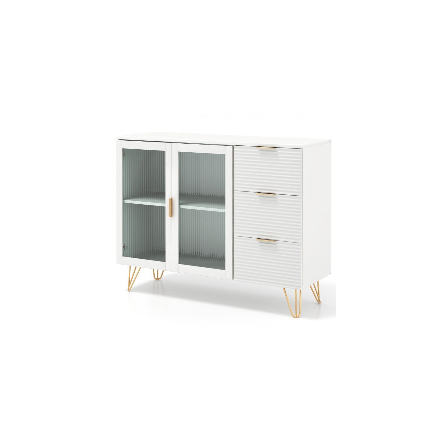 Modern Sideboard Buffet Cabinet with 2 Doors and 3 Drawers for Dining or Living Room