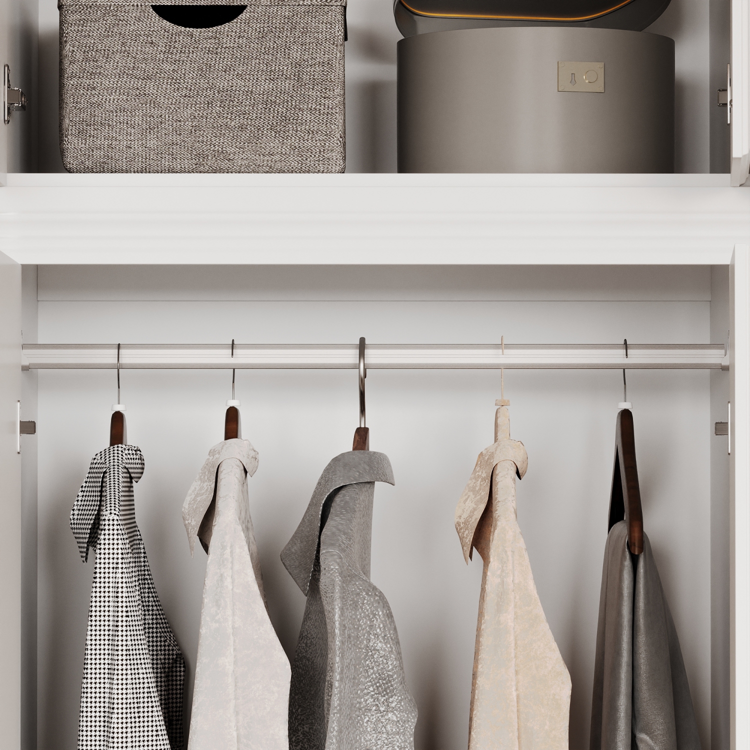 Famapy Modern White Armoire Wardrobe Closet with Hanging Rod, Cube Storage & Drawers – Freestanding MDF Bedroom Organizer