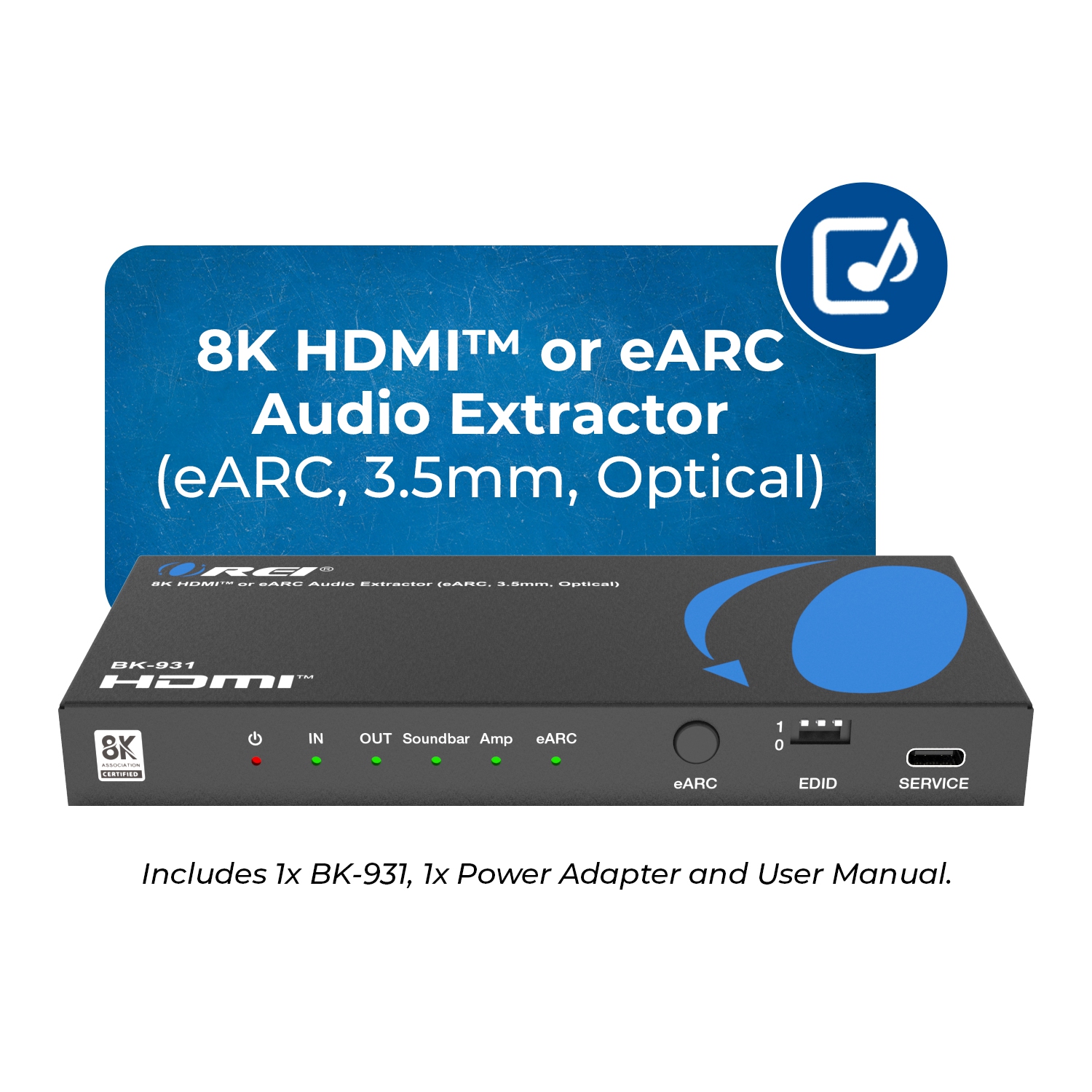 Extracteur audio OREI 8K HDMI™ ou eARC (BK-931)