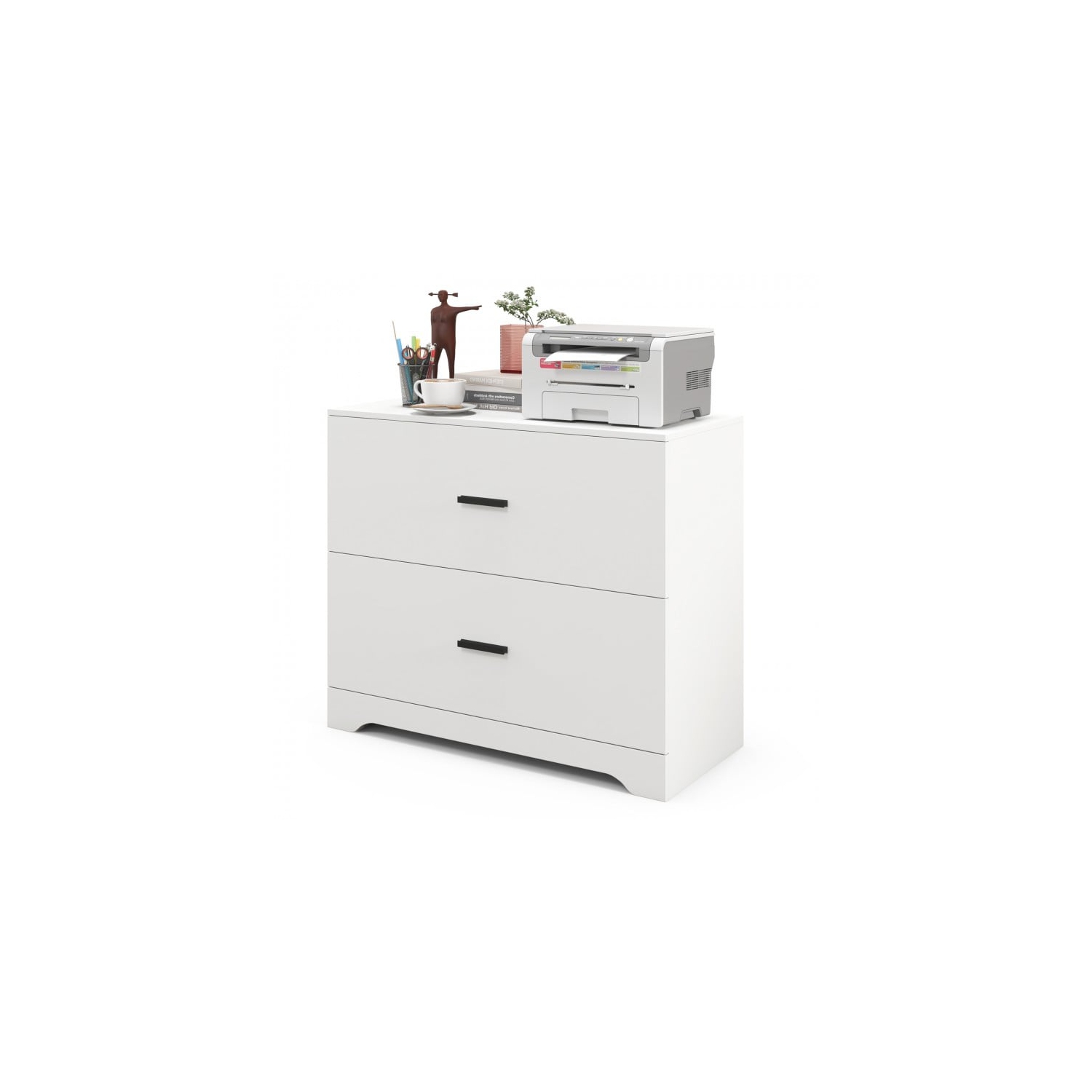 Office Filing Cabinet with 2 Large Drawers and Adjustable Bars for Letter & Legal File Storage