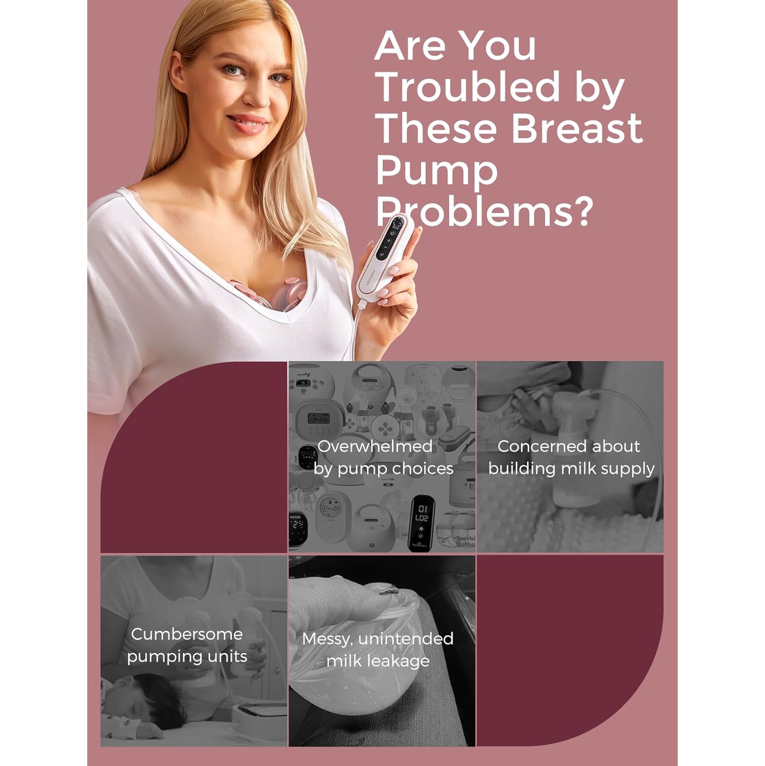 Momcozy Breast Pump V2 Pro Ultra-Lightweight, Hands-Free & Portable Wearable Pump with Upgraded Integrated DoubleFit Flange, Quiet & Leak-Proof