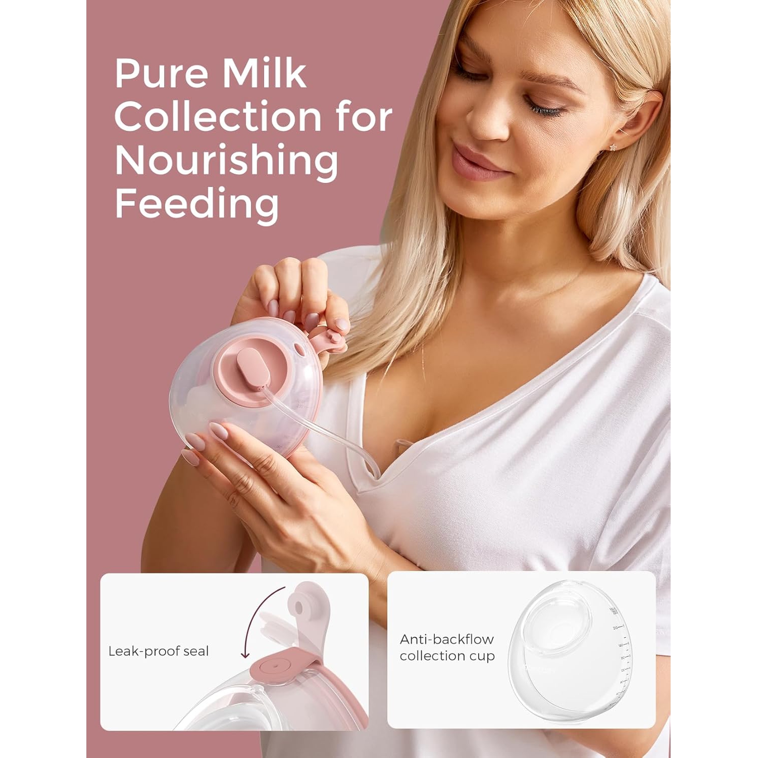 Momcozy Breast Pump V2 Pro Ultra-Lightweight, Hands-Free & Portable Wearable Pump with Upgraded Integrated DoubleFit Flange, Quiet & Leak-Proof
