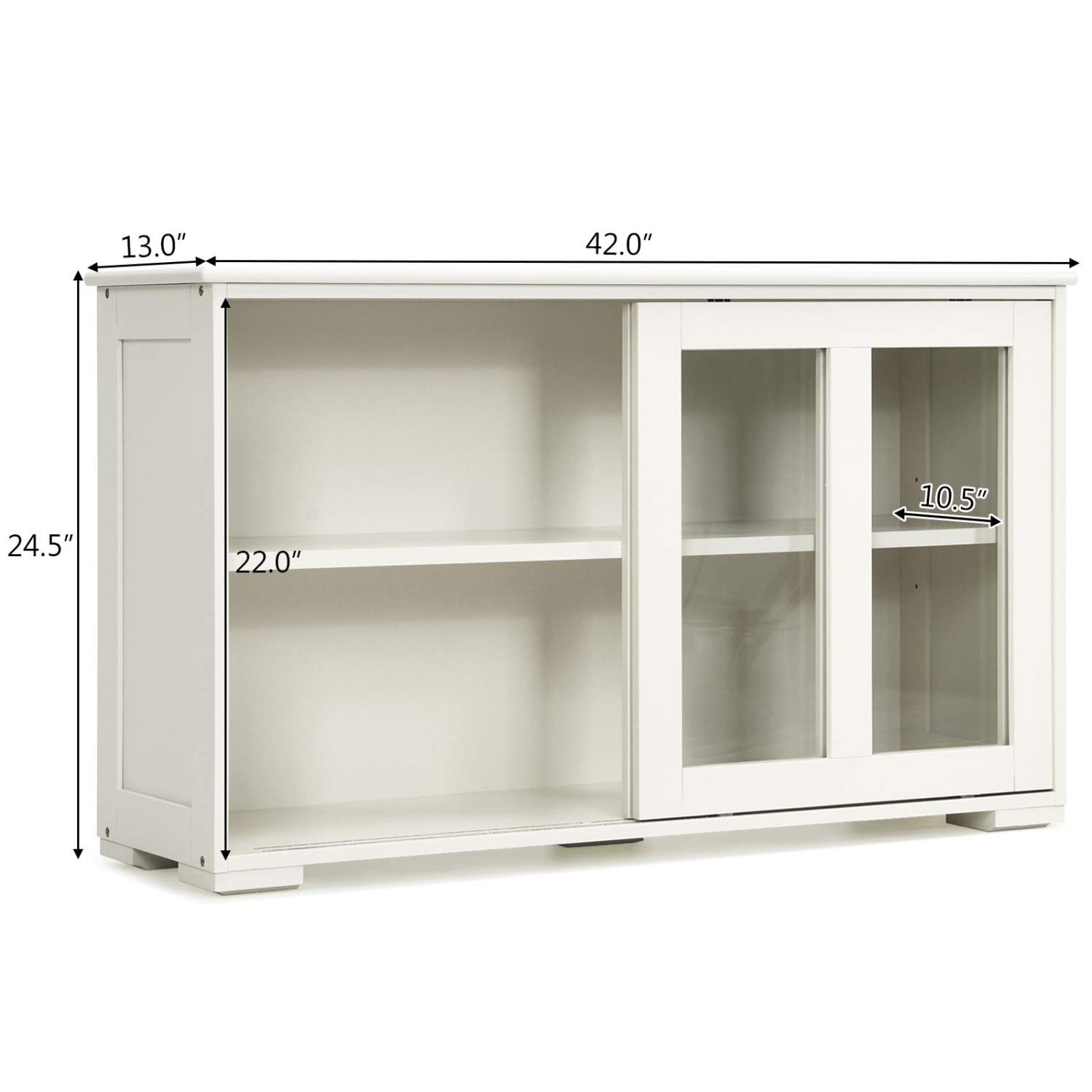 Modern Sideboard Storage Cabinet with Sliding Barn Door and Buffet Console Design