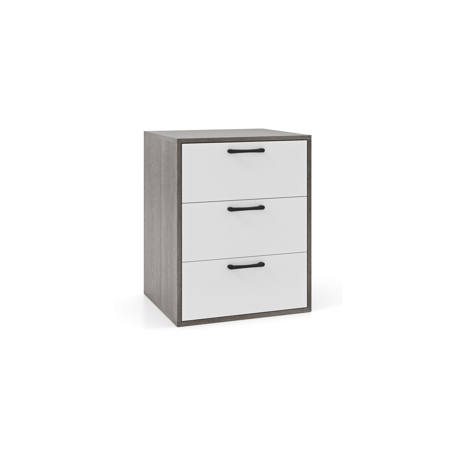 Commode de table de chevet moderne avec 3 tiroirs coulissants pour le rangement dans la chambre à coucher