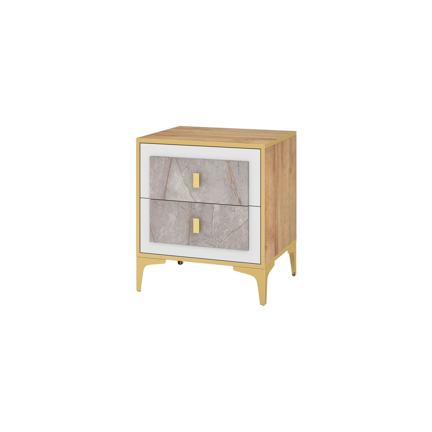 Table de chevet moderne – 2 tiroirs coulissants pour le rangement latéral d'une chambre ou d'un canapé