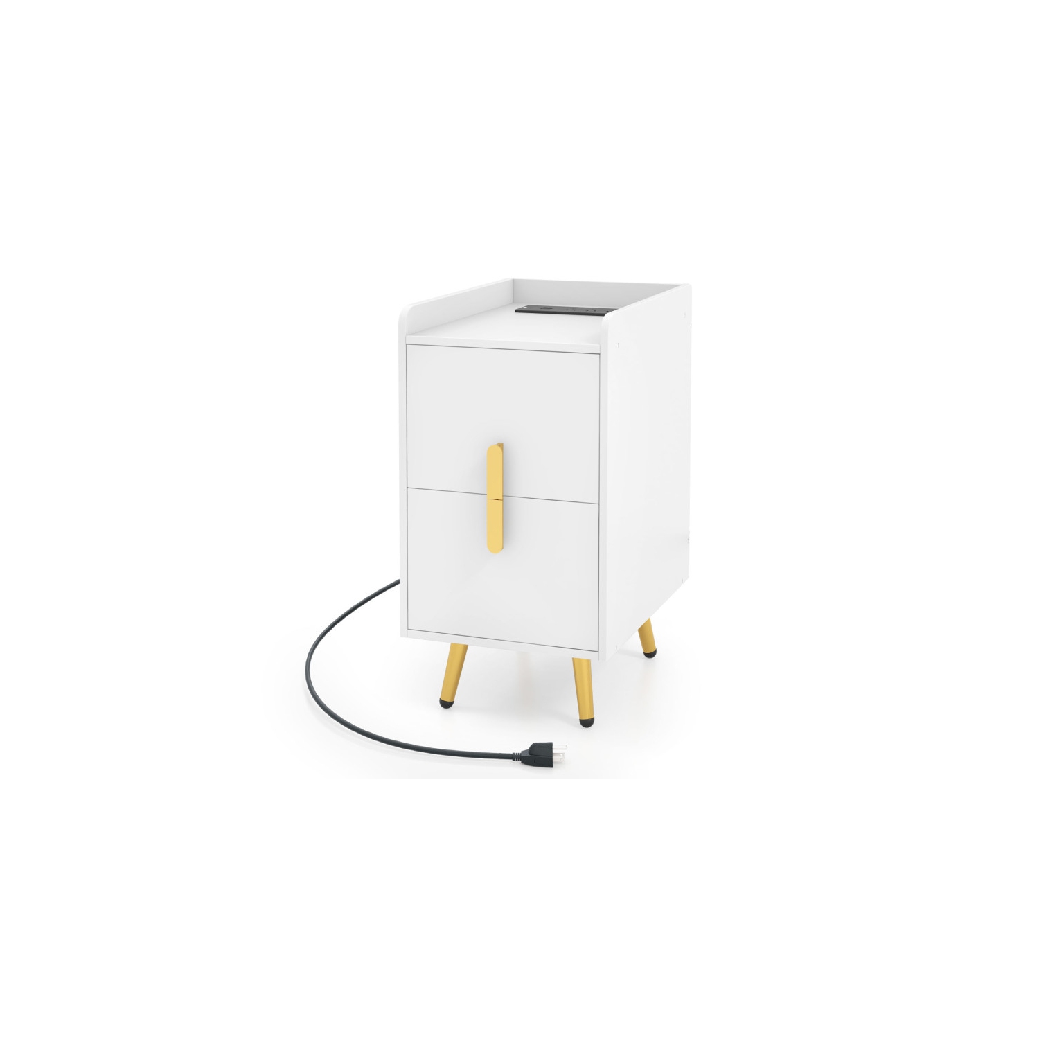 Table de chevet avec 2 tiroirs et ports USB pour la chambre ou le salon