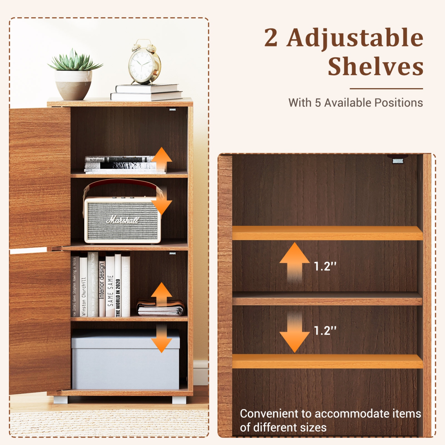 Table de chevet moderne à 2 niveaux avec tiroir et tablette ouverte pour rangement dans la chambre à coucher