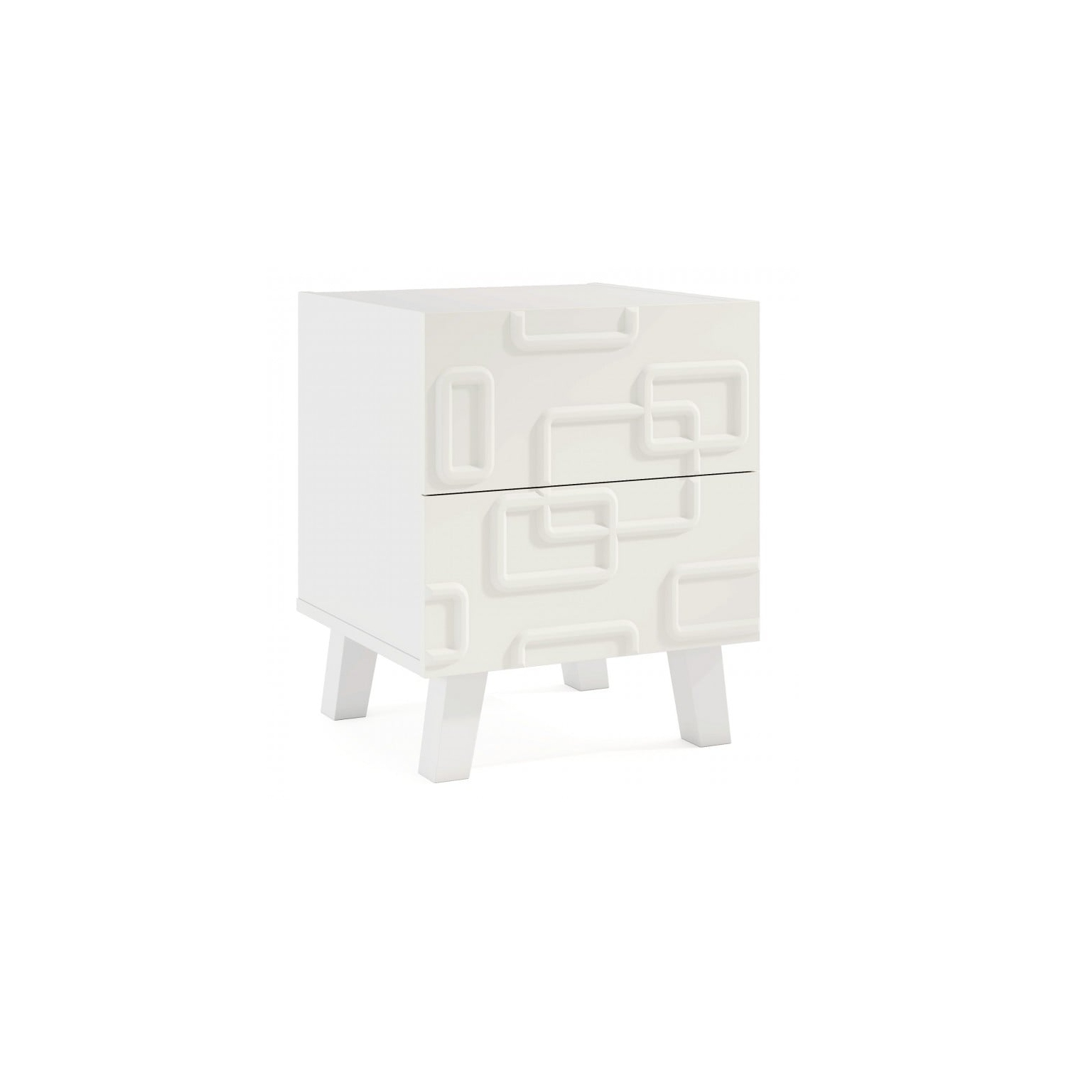 Table de chevet d'appoint moderne – Table d'appoint avec tiroir texturé 3D