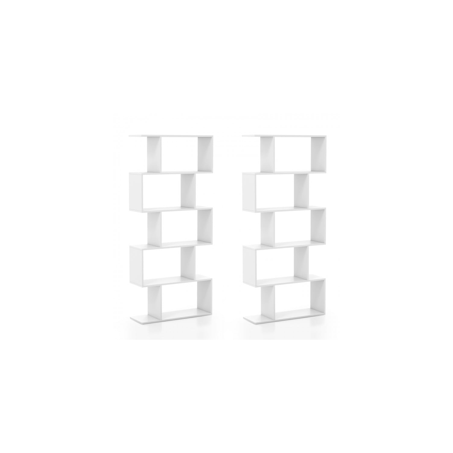 5-Tier Bookshelf with Anti-Toppling Device for Living Room or Home Office Storage