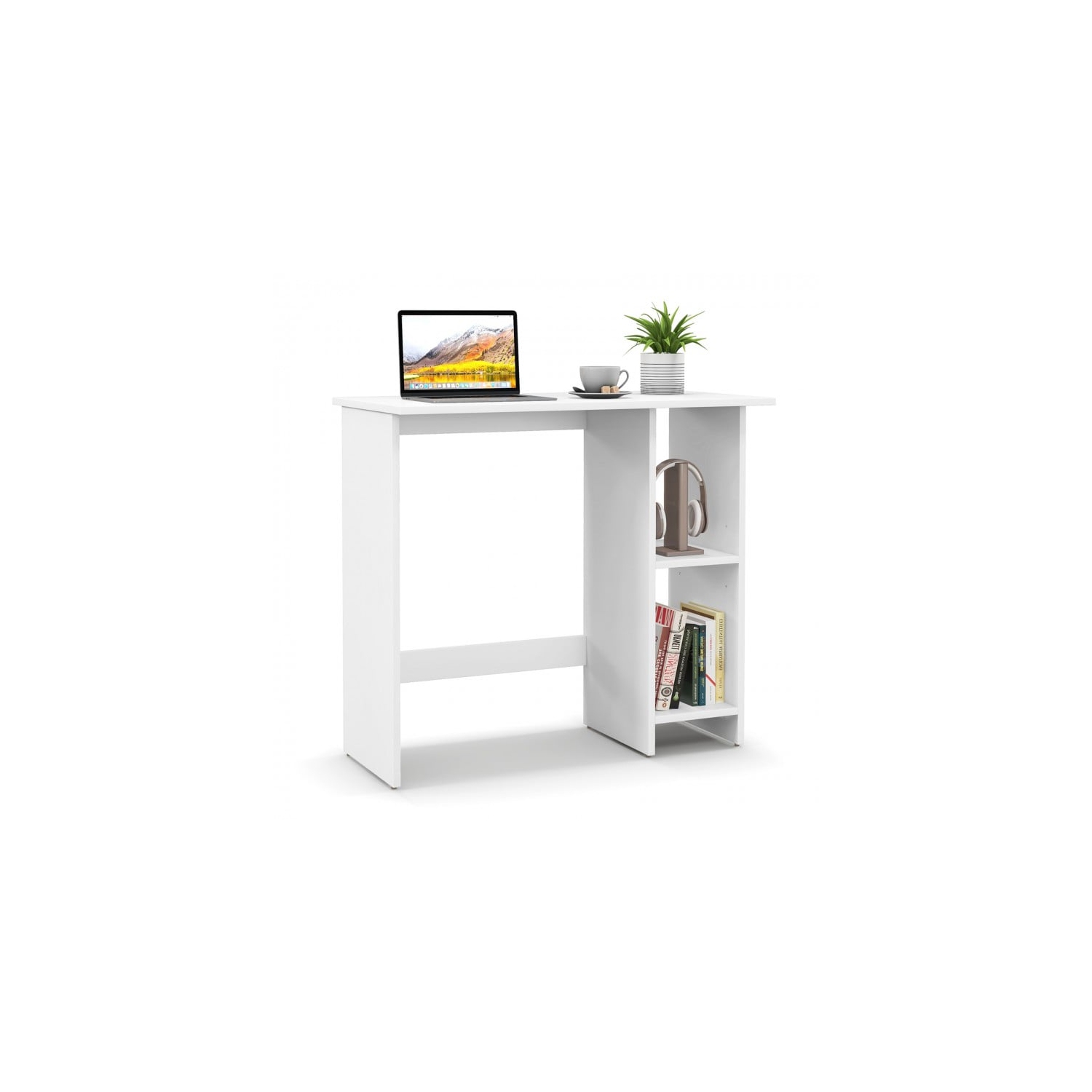 Small Desk with Storage and Adjustable Shelf, Ideal for Home Office or Study