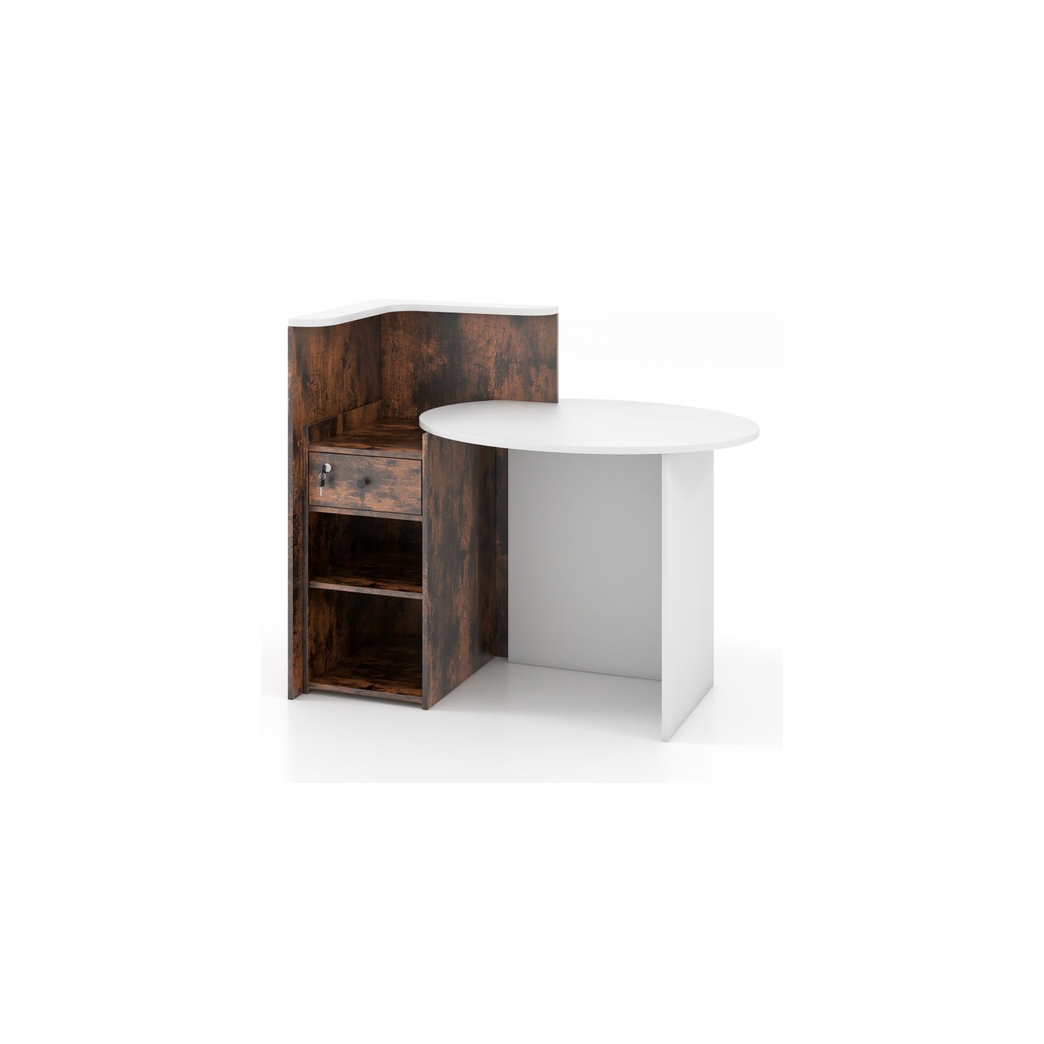 Bureau avec tablette ouverte et tiroir verrouillable pour un espace de travail organisé