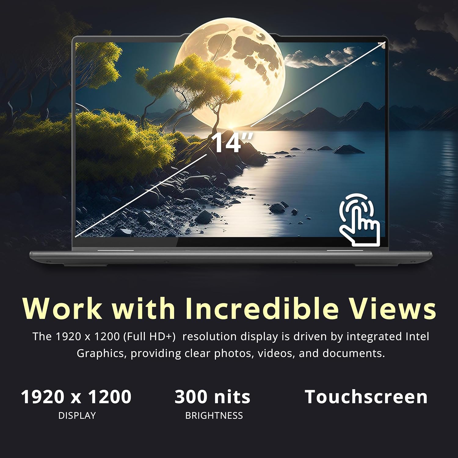 Open Box - Lenovo Yoga 7i 2-in-1 14" 2K Touchscreen Laptop, Intel Ultra 7 155U, 1TB SSD, 16GB LPDDR5X, Backlit Keyboard, Fingerprint Reader, WiFi 6E,