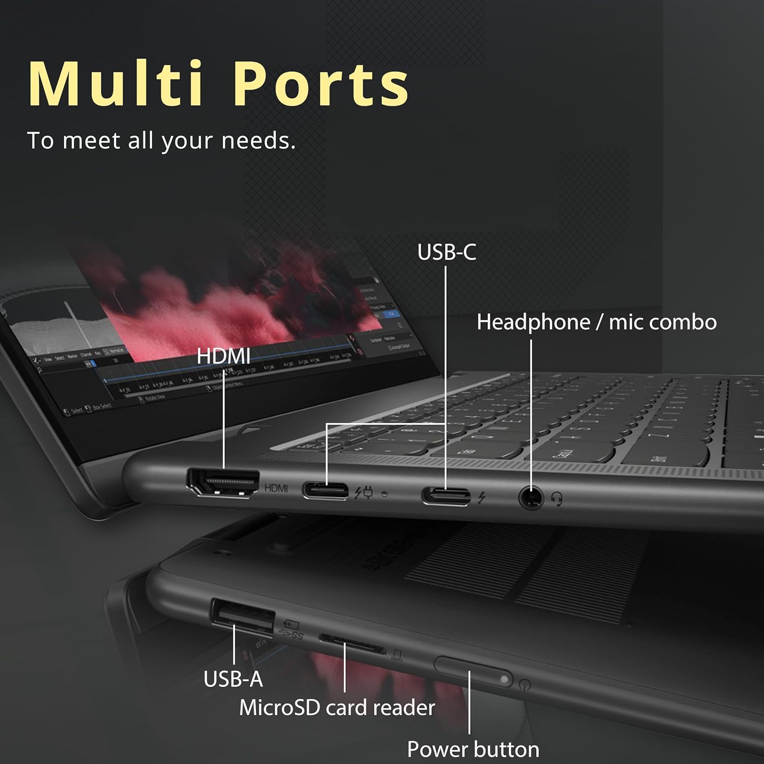 Open Box - Lenovo Yoga 7i 2-in-1 14" 2K Touchscreen Laptop, Intel Ultra 7 155U, 1TB SSD, 16GB LPDDR5X, Backlit Keyboard, Fingerprint Reader, WiFi 6E,