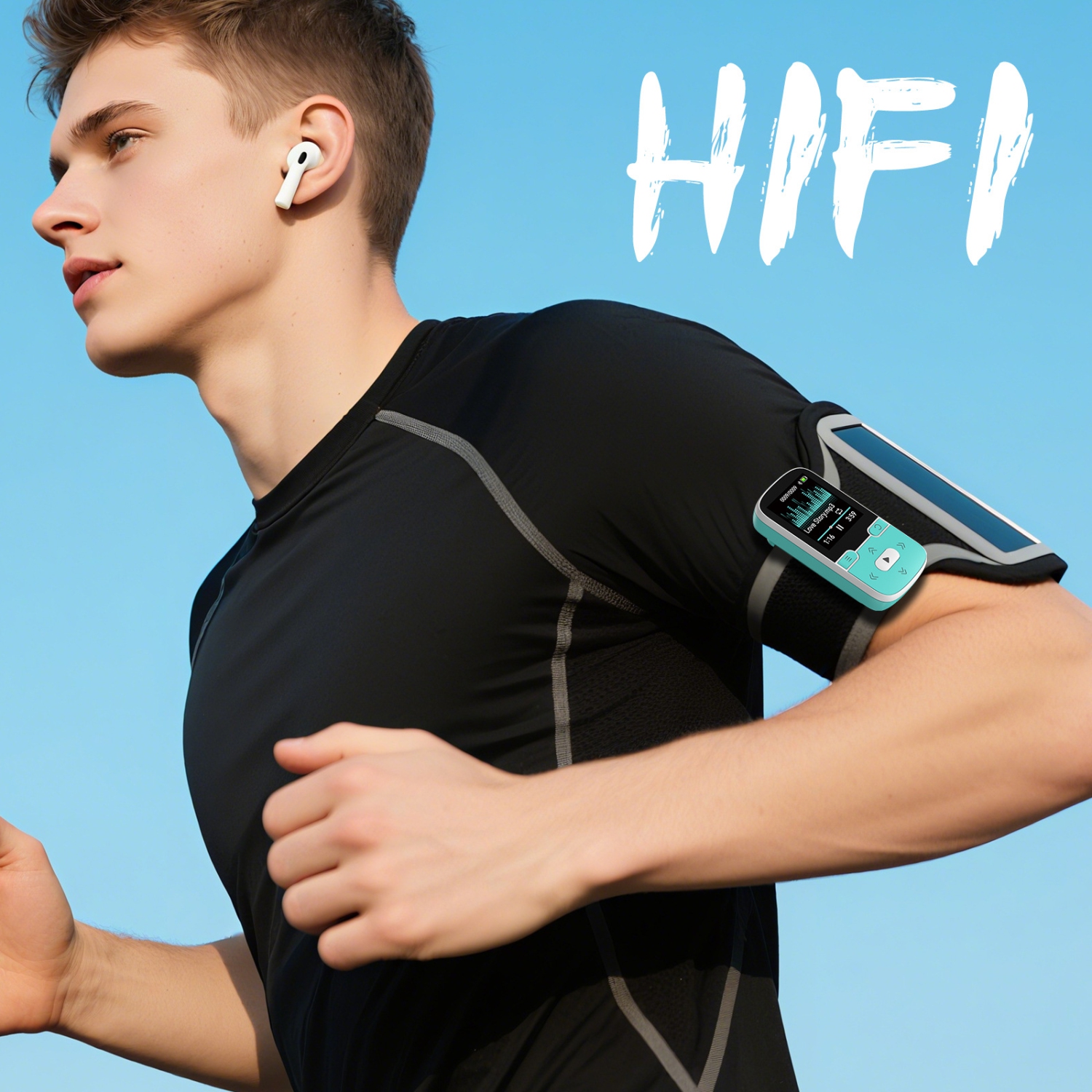 Lecteur Bluetooth 5.3&nbsp;Mpx de 1,2&nbsp;po avec pince - Podomètre sportif, écoute de musique, enregistreur vocal, écran couleur 320 x 240, prise