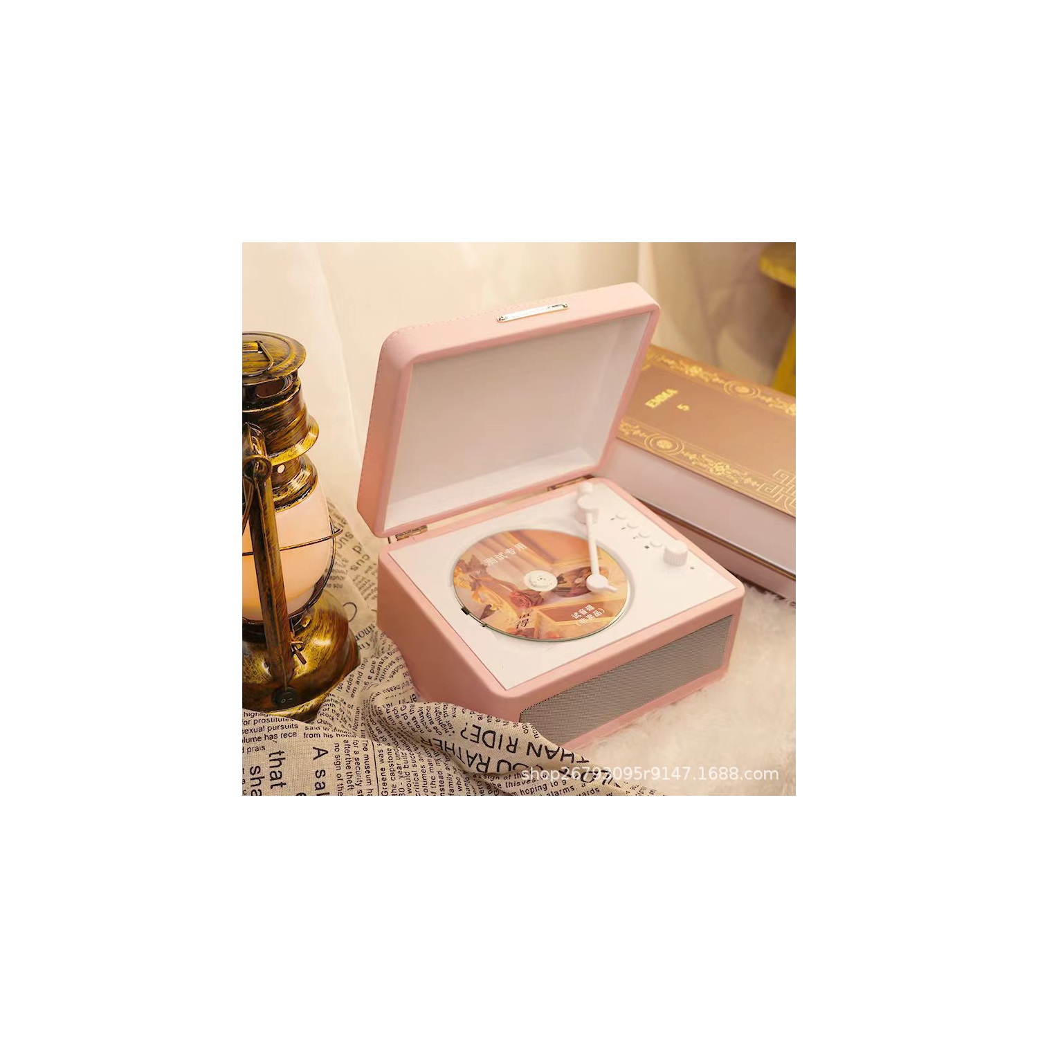 CD player retro Bluetooth multi-function U disk TF memory sound quality portable disc CD player mini gift-pink