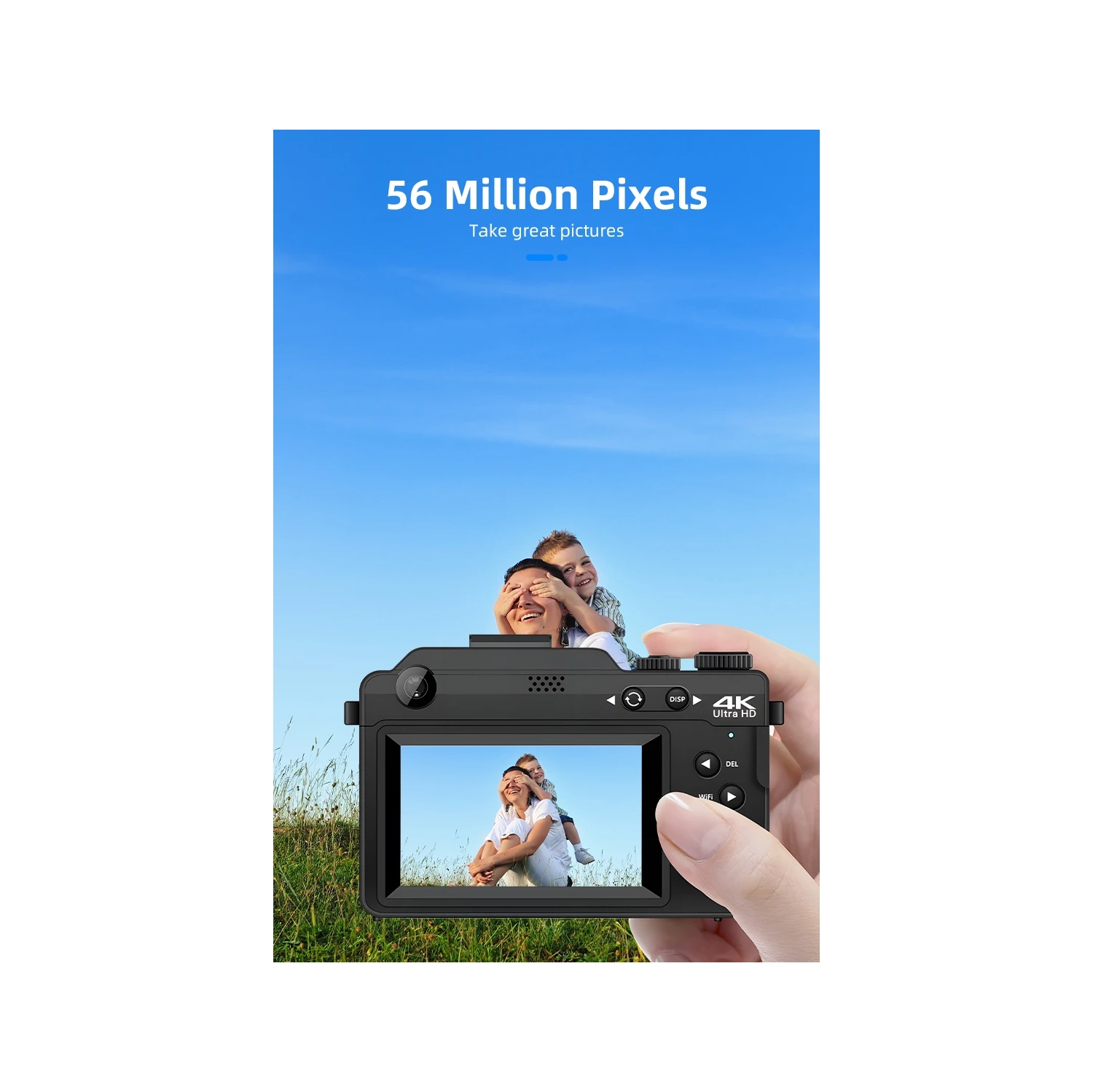 Retro gradient CCD camera, high-definition student entry-level high-pixel beauty portable micro-single, blue and white [64G memory card + card reader