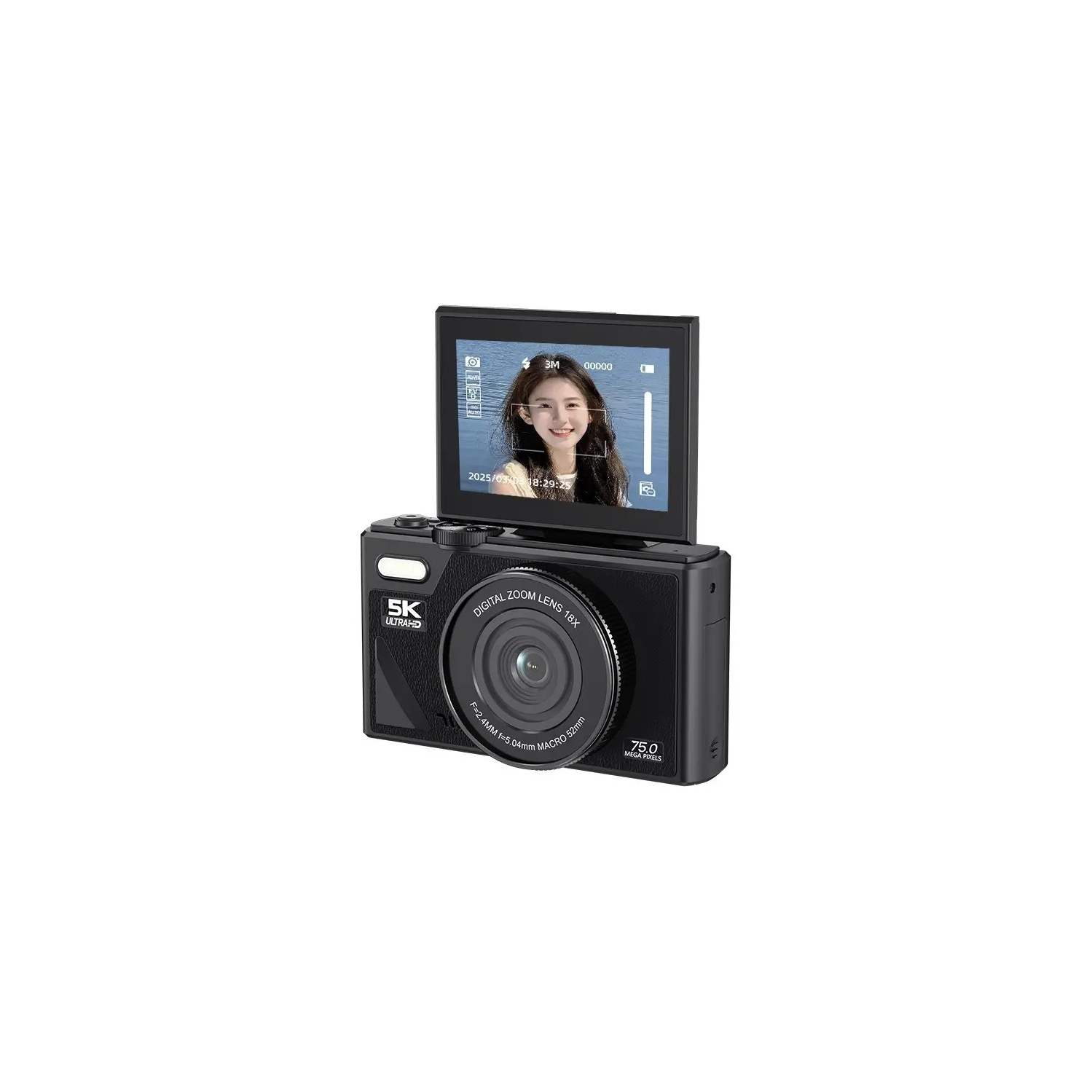 HD flip screen CCD digital camera WIFI transmission student retro micro-single entry portable card machine - black [64G memory card + card reader + 2